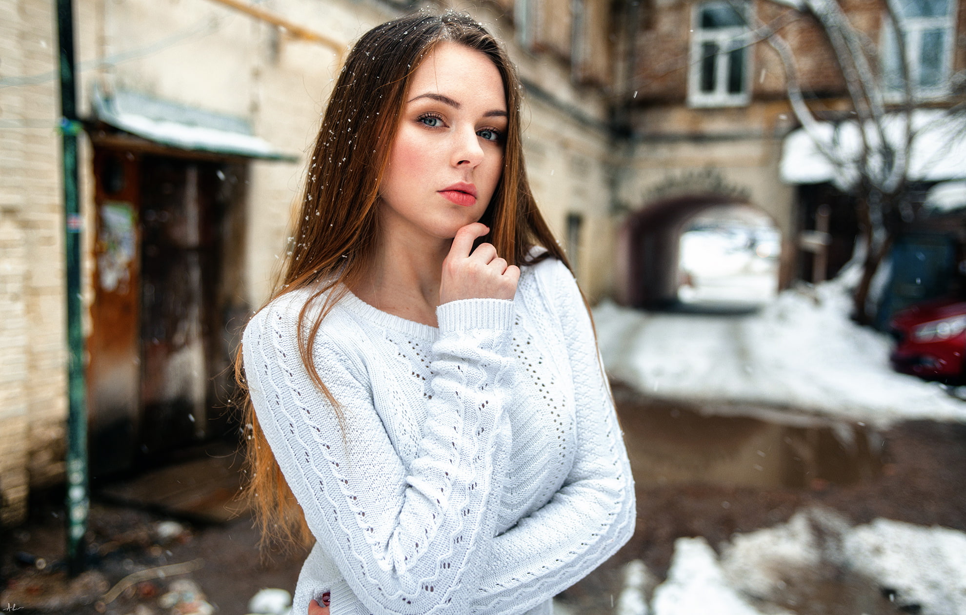 1080P, the beauty, Lera, snow, Valeria, Kirill Averyanov, HD Wallpaper