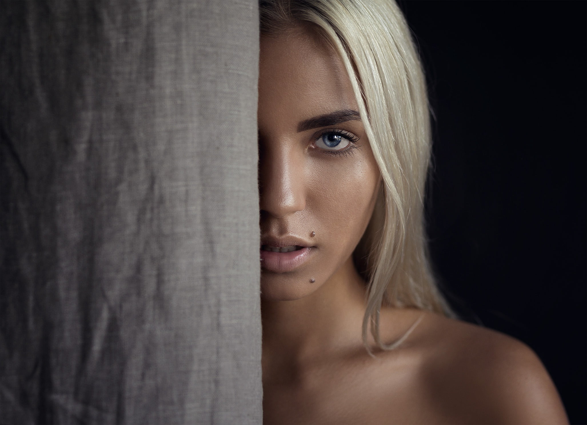Eugene Sibirev, Alina, blonde, look, portrait, 1080P, Girl, HD Wallpaper