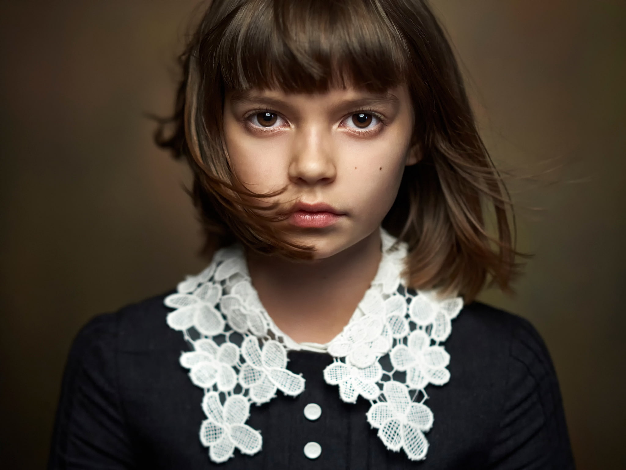 1080P, portrait, brown-eyed, girl, beautiful portrait, Alexander Vinogradov, HD Wallpaper