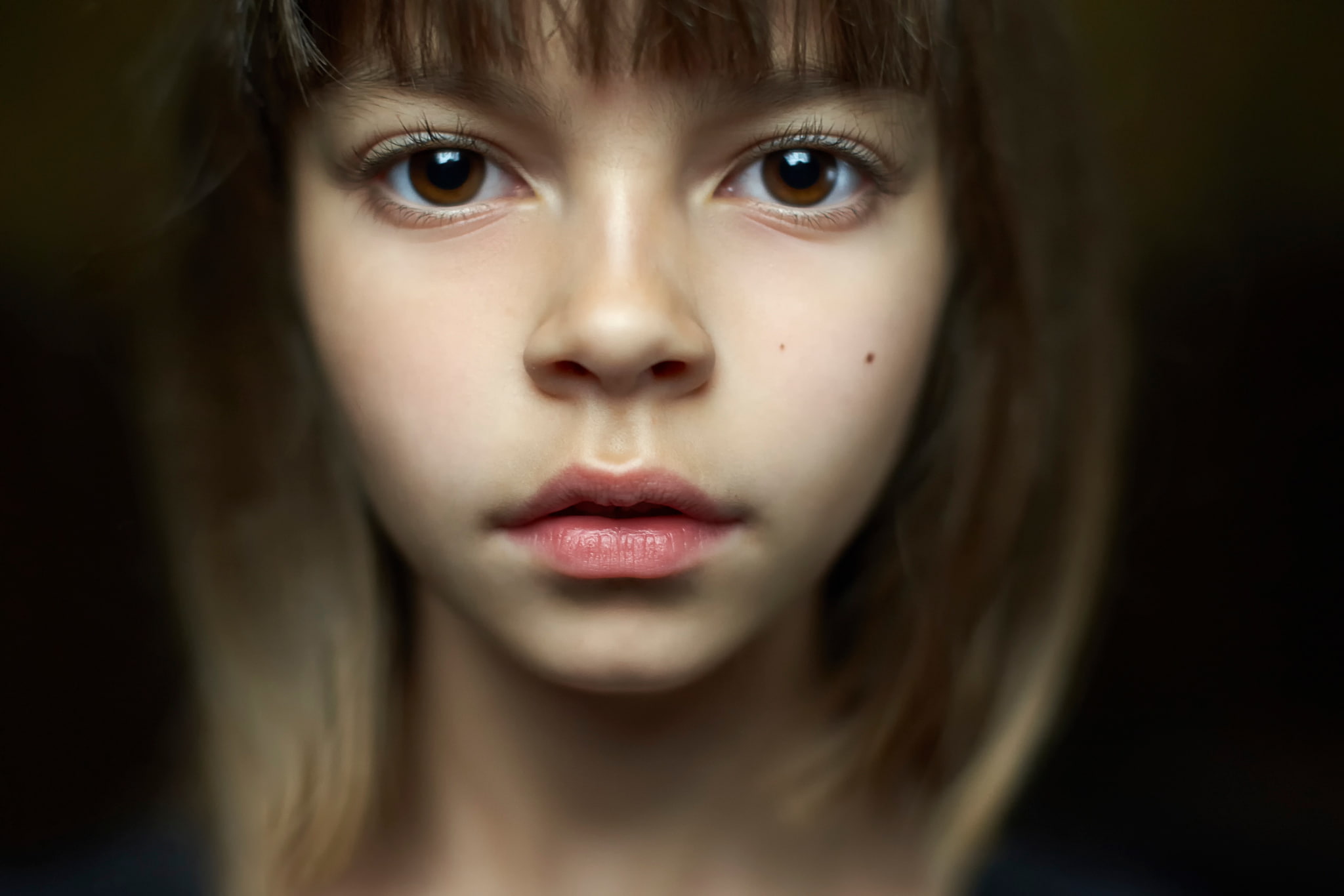 Alexander Vinogradov, portrait, 1080P, bokeh, girl, macro, brown-eyed, HD Wallpaper