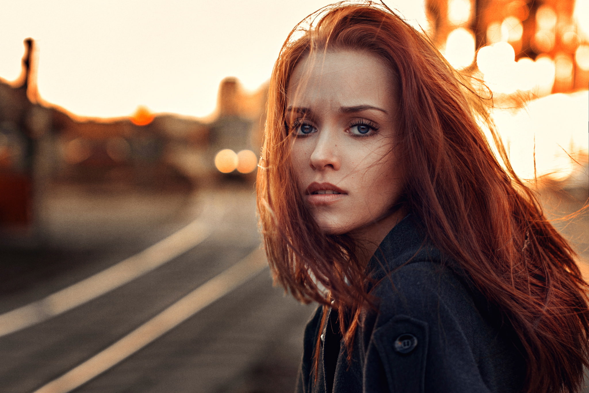 George Chernyadev, 1080P, redhead, sunlight, portrait, Felix Raya, HD Wallpaper