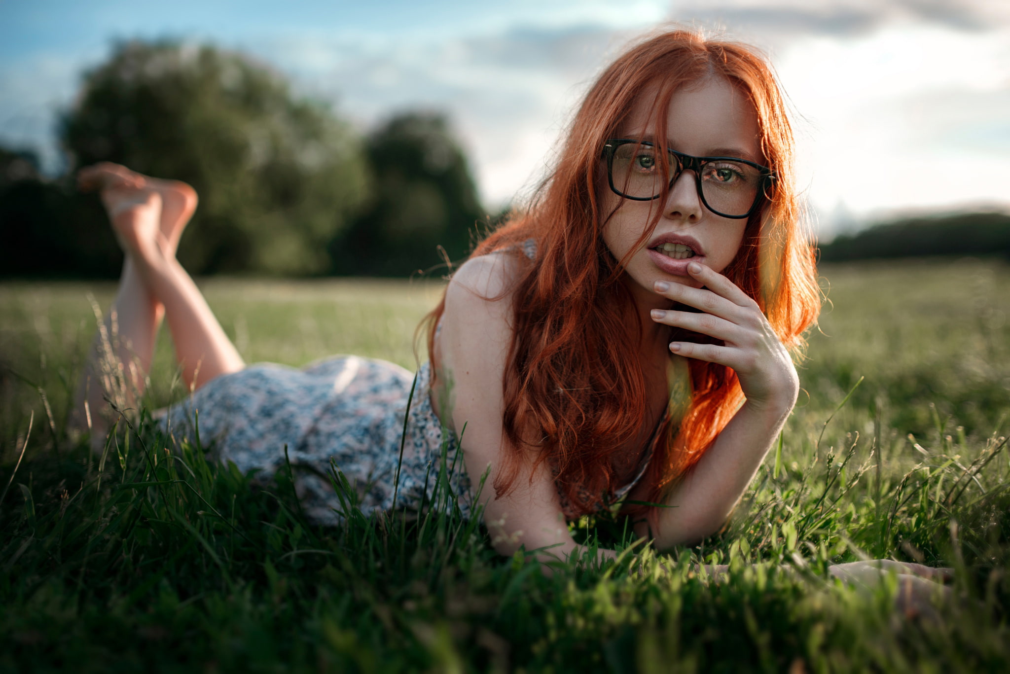 Katyusha, glasses, 1080P, Kate, Catherine Jasnogorodska, freckles, George Chernyadev, HD Wallpaper