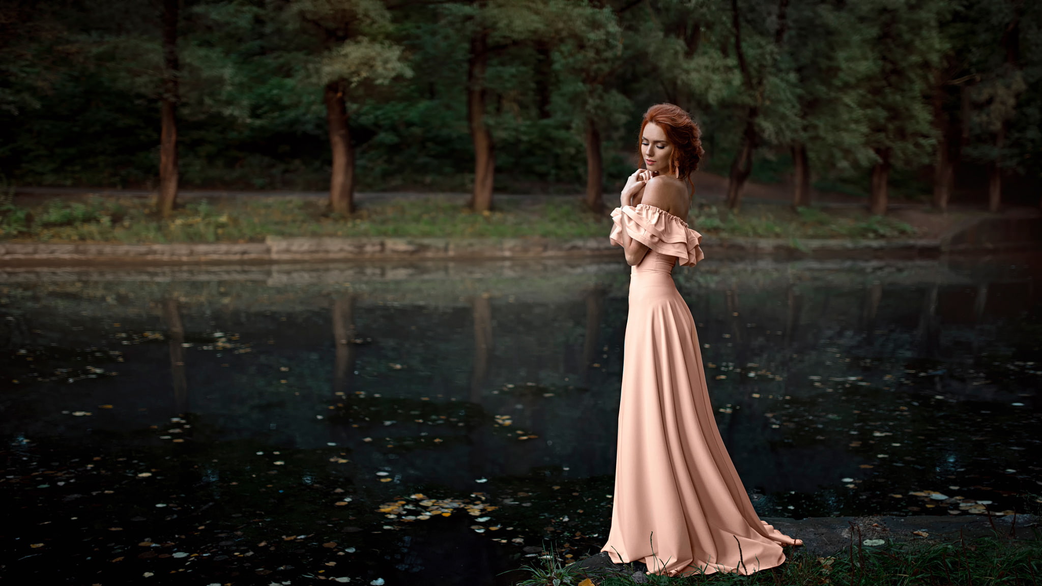 Nadia, George Chernyadev, 1080P, Hope Niyazova, dress, HD Wallpaper