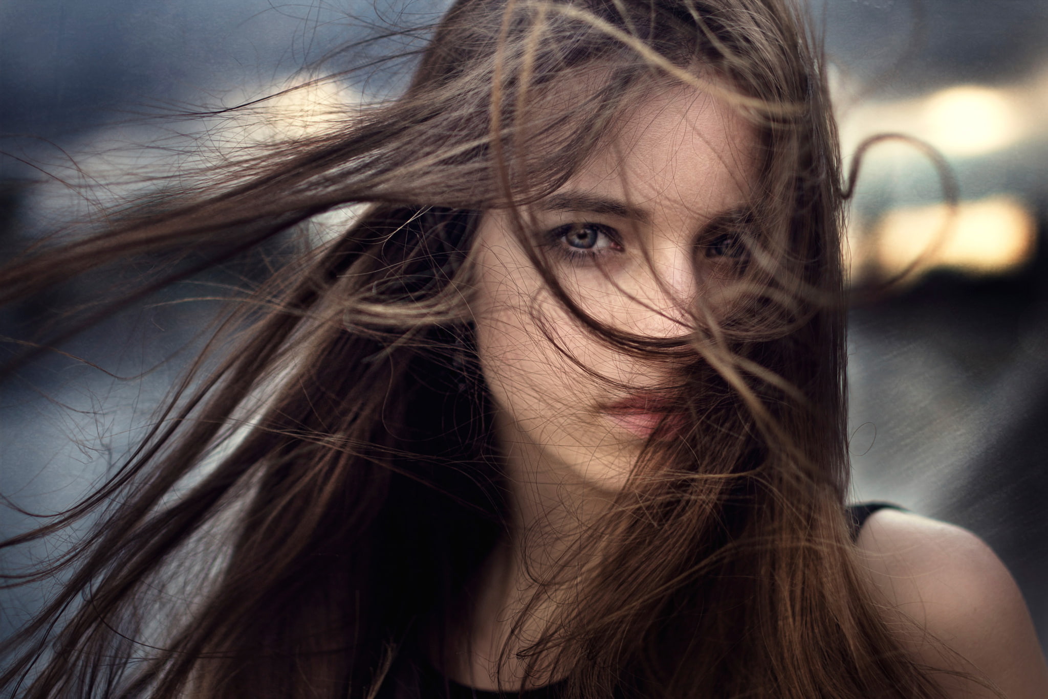 Anastasia, 1080P, hair, Nastya, George Chernyadev, the wind, portrait, Russia, HD Wallpaper