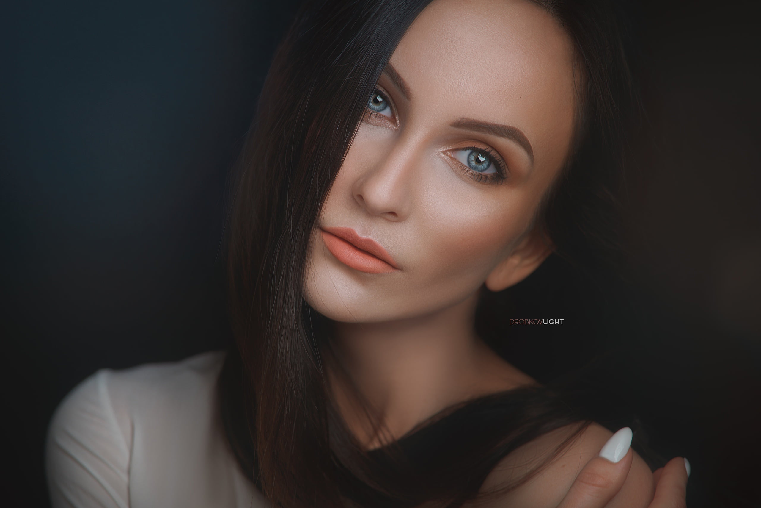 Girl, portrait, 2K, makeup, Alexander Drobkov-Light, Irina Buyanova, HD Wallpaper