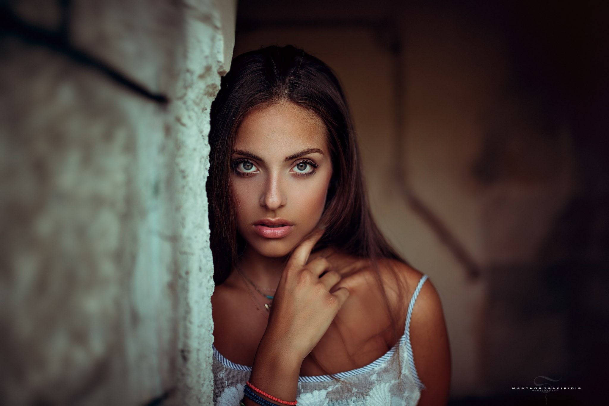 Manthos Tsakiridis, face, women, portrait, 1080P, HD Wallpaper