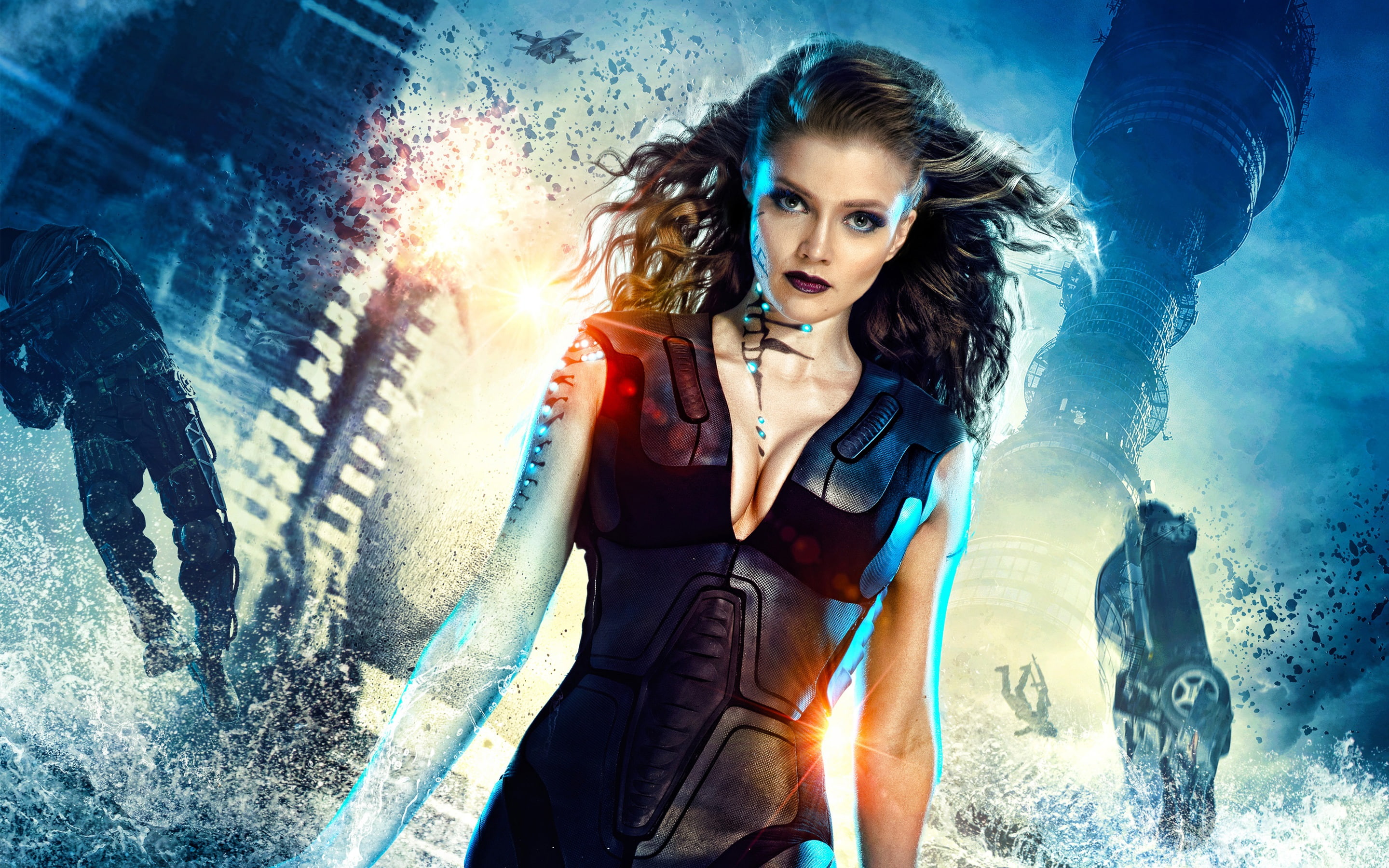 Alina, Kseniya, Lanina, woman, 2017, illustration, black, Guardians, 2K, Movie, suit, HD Wallpaper