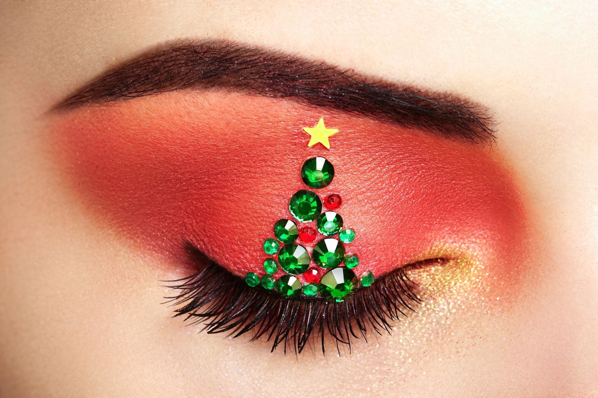 girl, macro, Oleg Gekman, makeover christmas tree, 1080P, HD Wallpaper