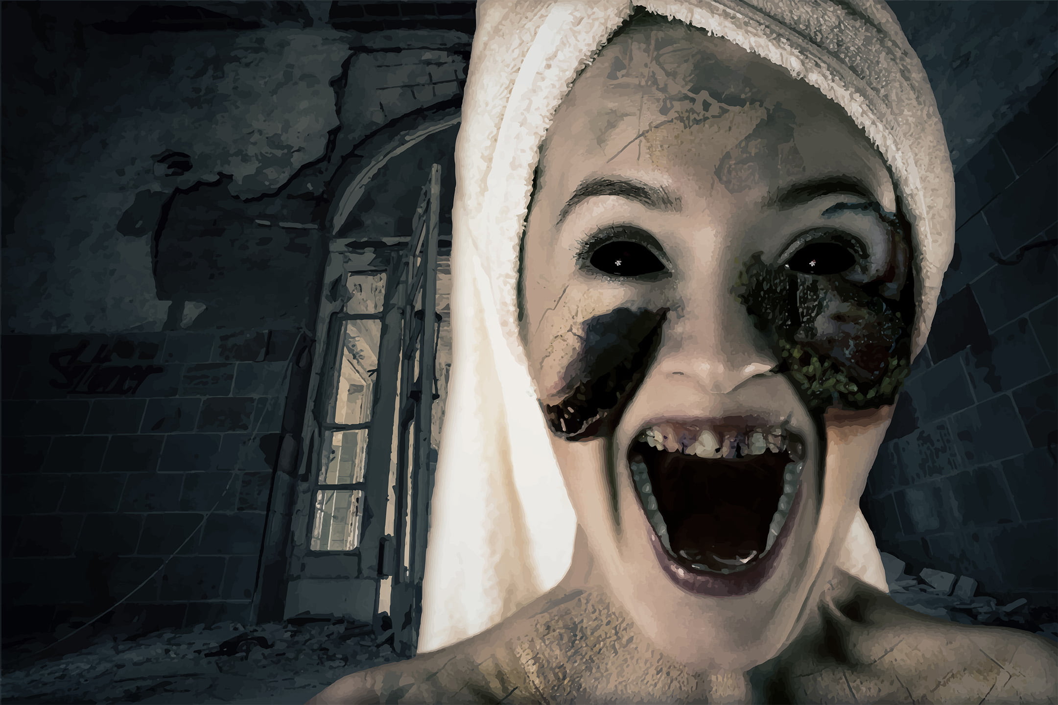 Photoshop, Halloween, 1080P, poster, photo manipulation, artwork, horror, demon, photo montage, digital art, ghost, character design, HD Wallpaper