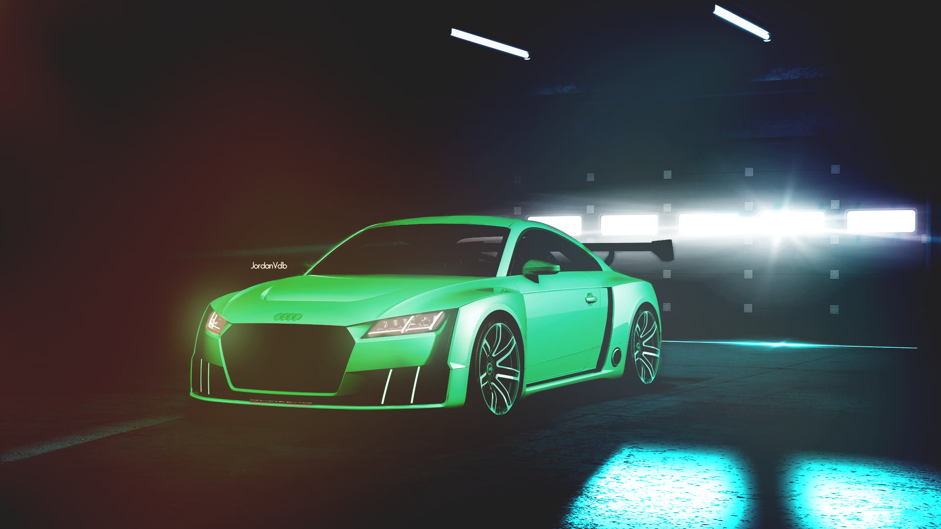 Colorful, Retouch, car, 1080P, Audi, HD Wallpaper