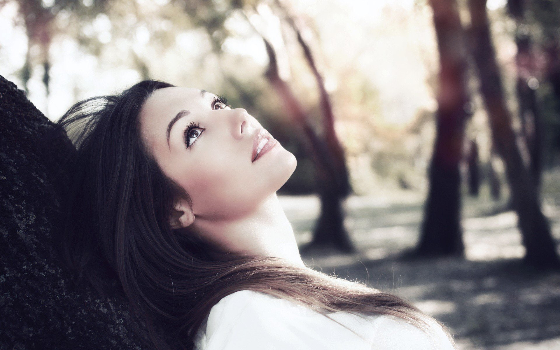 brunettes, nature, women, retouch, 1080P, HD Wallpaper