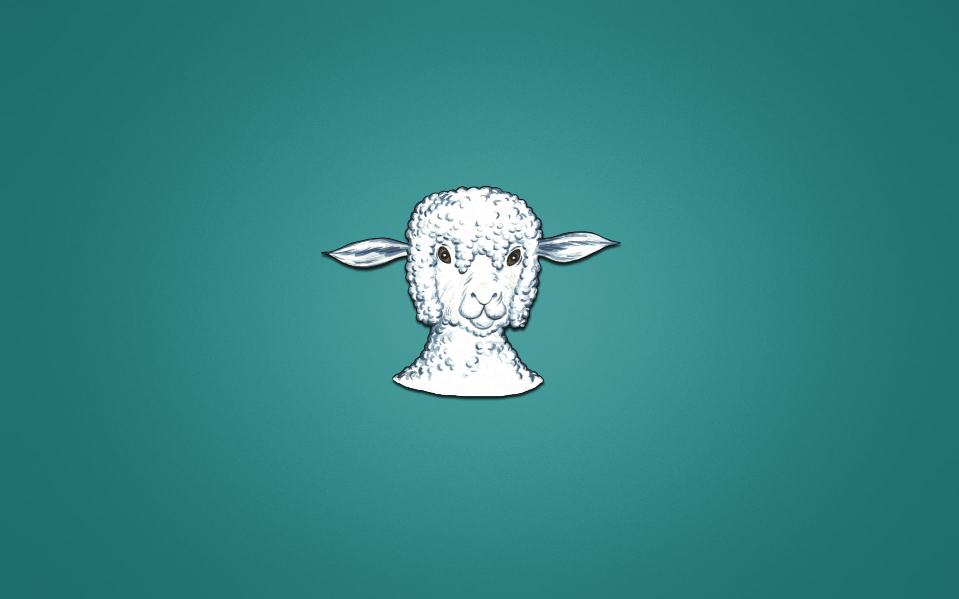 head, sheep, bluish background, minimalism, animal, 1080P, lamb, HD Wallpaper