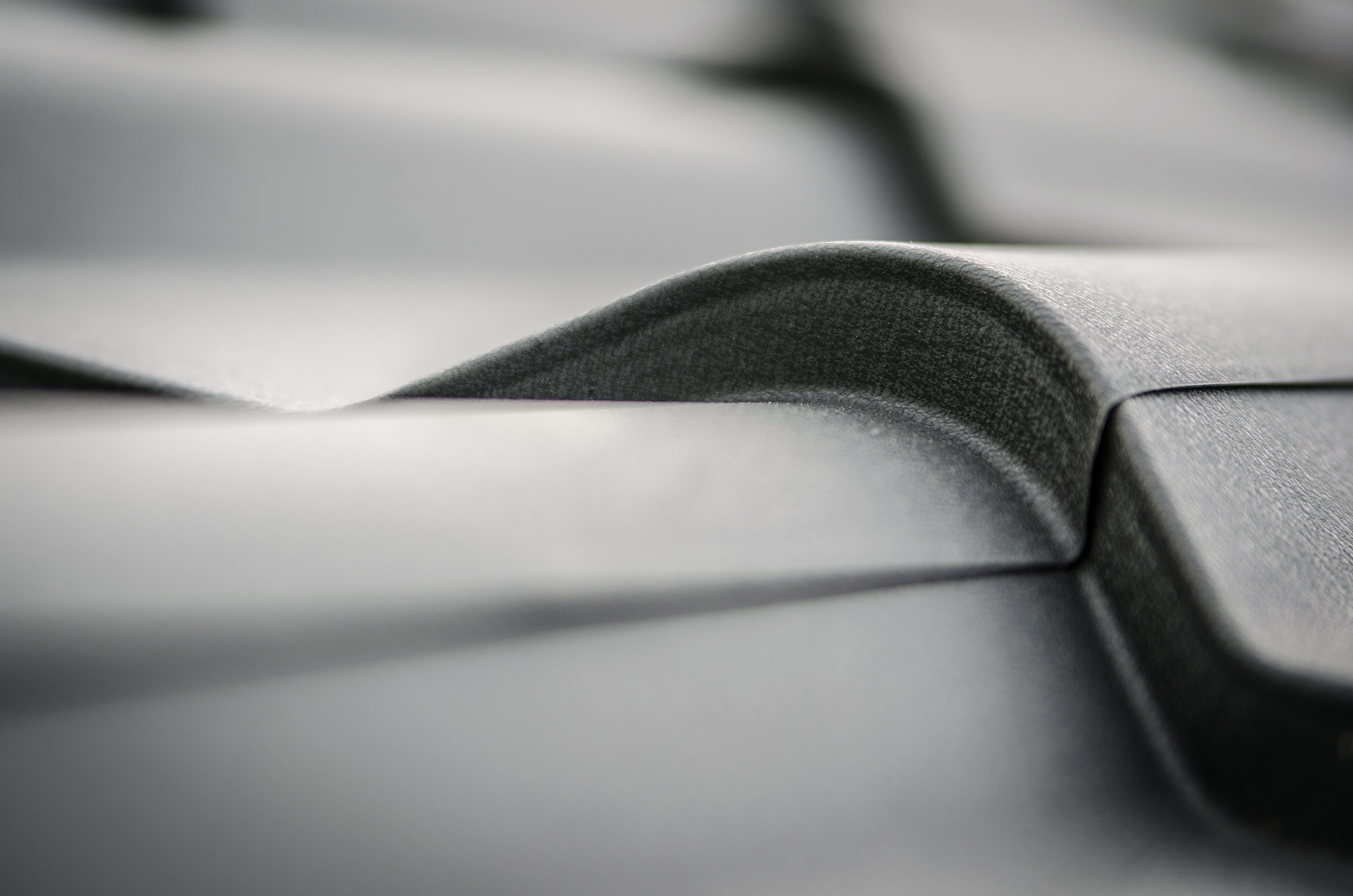 paper, backgrounds, tile, selective focus, sheet, copy space, gray, absence, black, 4K, black color, galvanized, closeup, communication, brick, roof plate, HD Wallpaper