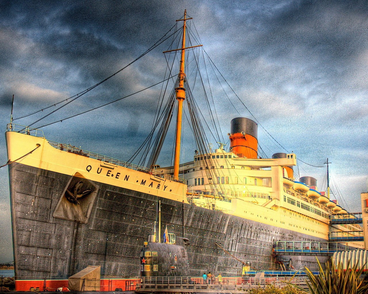 ship, outdoors, architecture, HDR, 720P, sky, vehicle, connection, machinery, low angle view, nature, industry, no people, building exterior, cable, mode of transportation, HD Wallpaper
