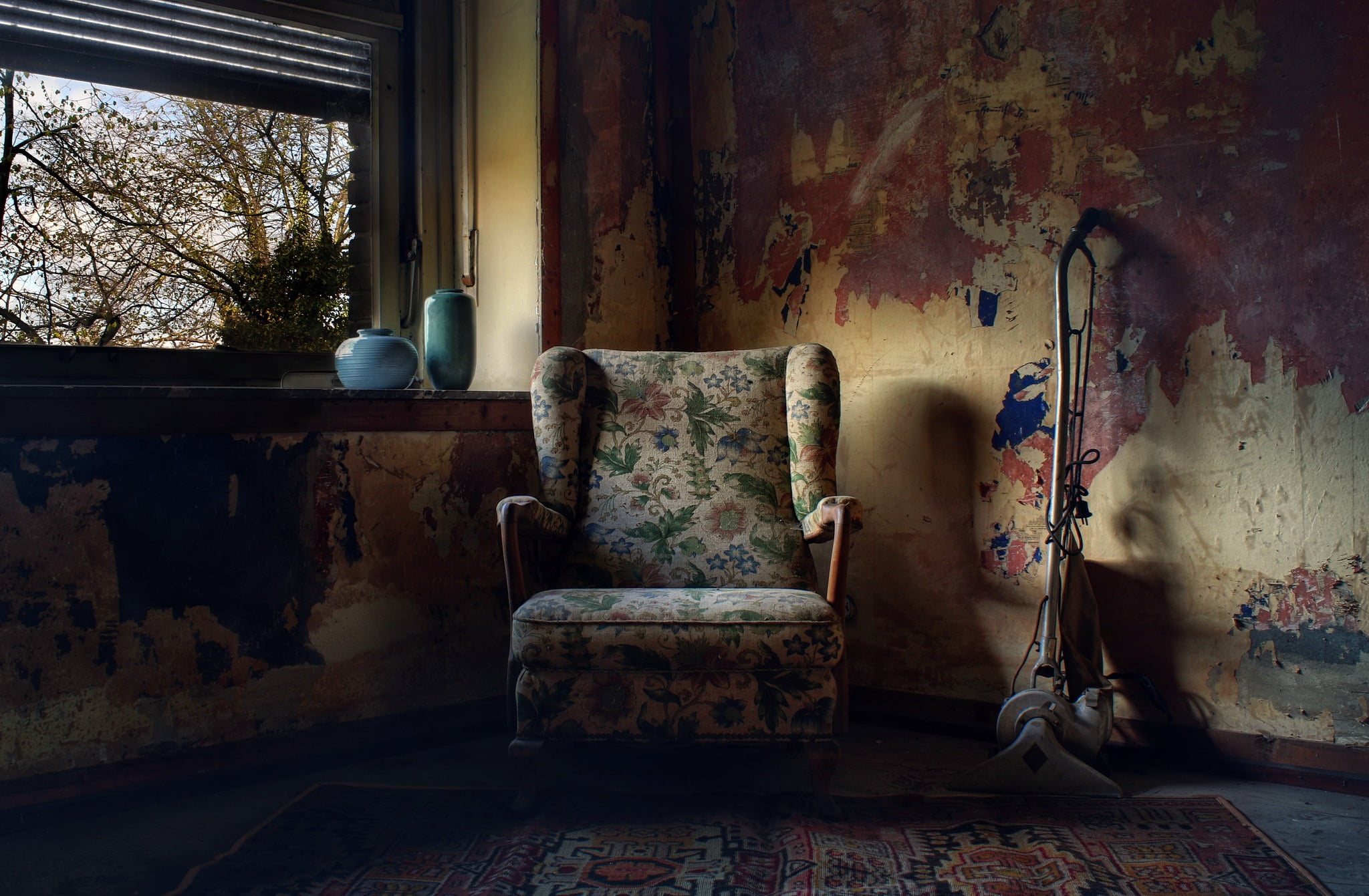 vacuum cleaner, 1080P, window, chair, HD Wallpaper