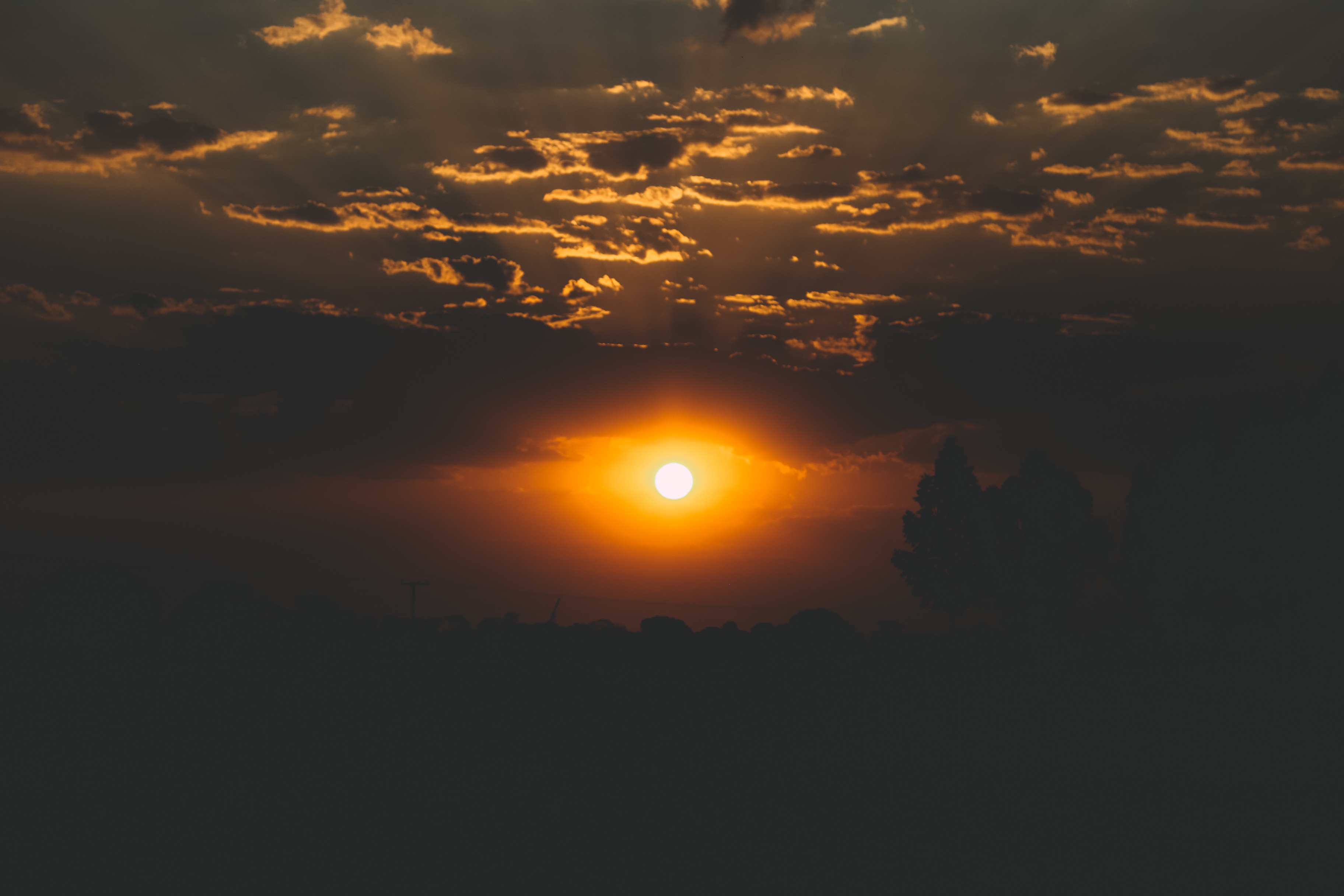 outdoors, tranquility, against light, majestic, beauty in nature, sol, nature, environment, landscape, idyllic, no people, sunset, sky, dramatic sky, scenics - nature, HD Wallpaper