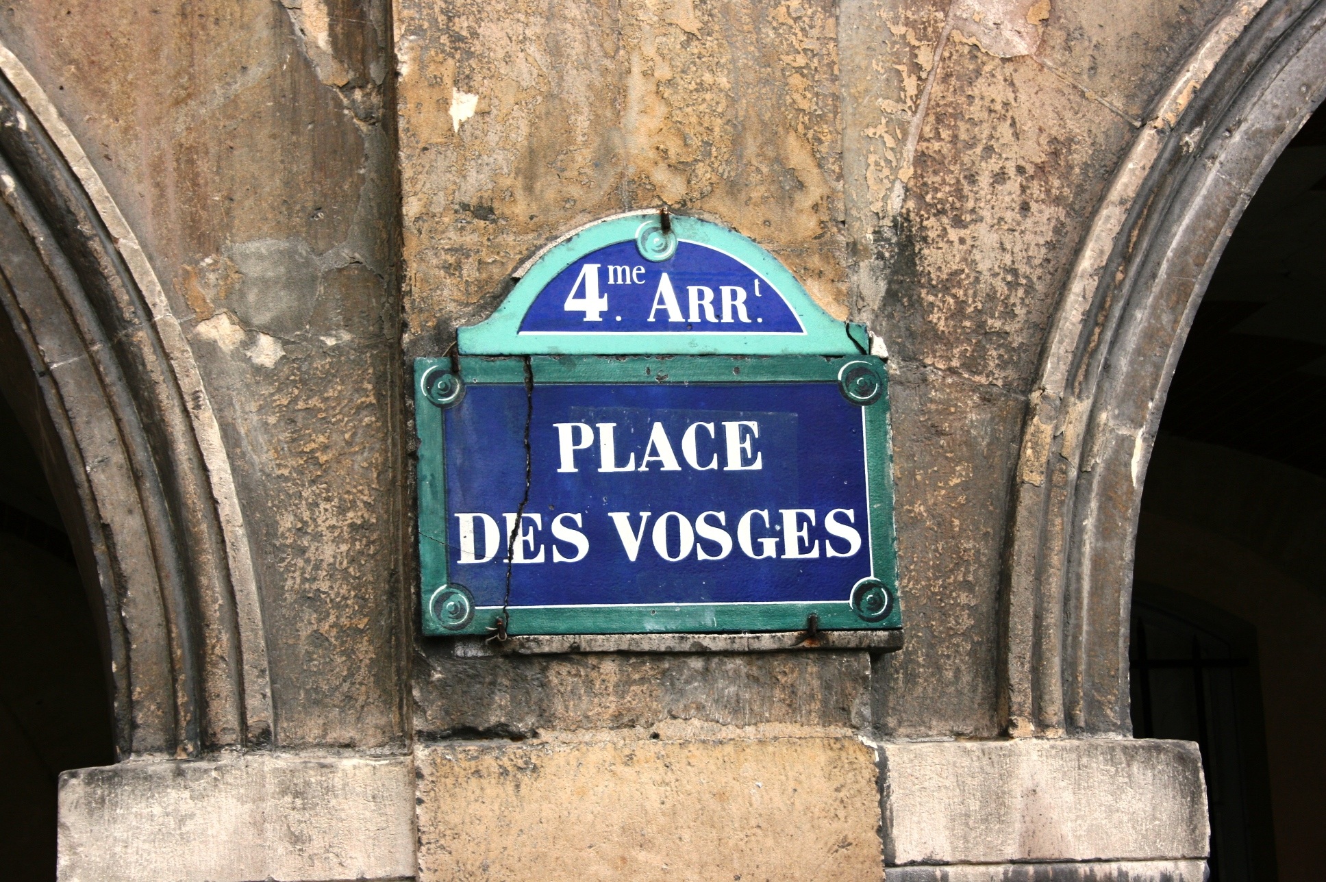 day, sign, information sign, close-up, place de vosges, building, wall, blue, architecture, sunlight, wall - building feature, street sign, text, script, HD Wallpaper