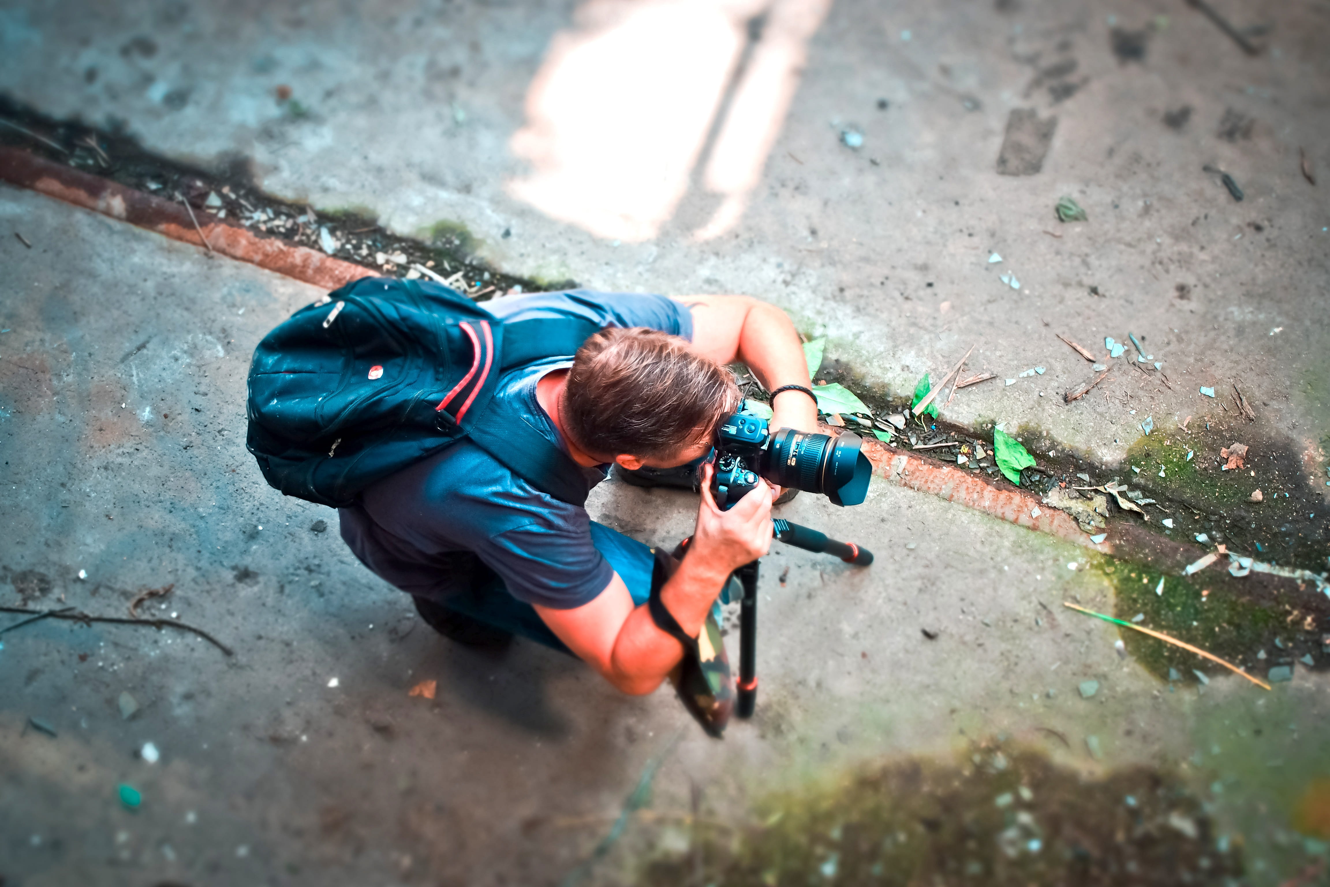 photography, day, one person, directly above, camera, males, lost places, safety, recording, fun, real people, pollution, photograph, men, outdoors, 4K, HD Wallpaper