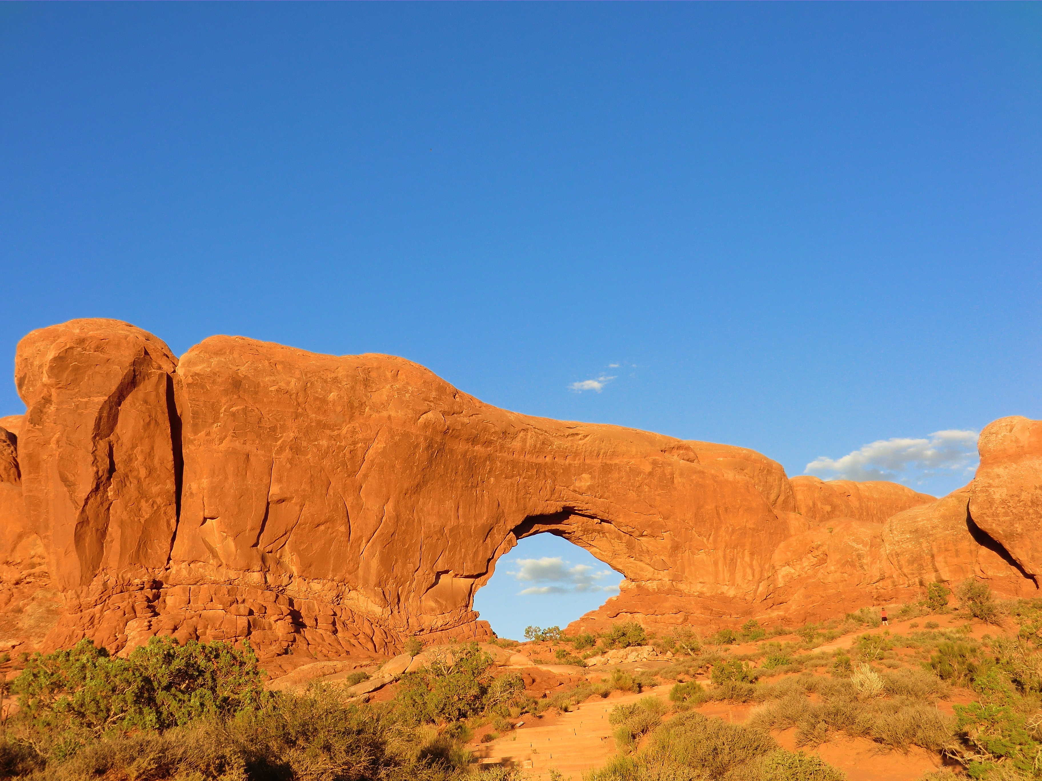 tranquil scene, non-urban scene, copy space, sky, climate, felsentor, beauty in nature, outdoors, environment, sandstone, geology, stone, red, scenics - nature, HD Wallpaper