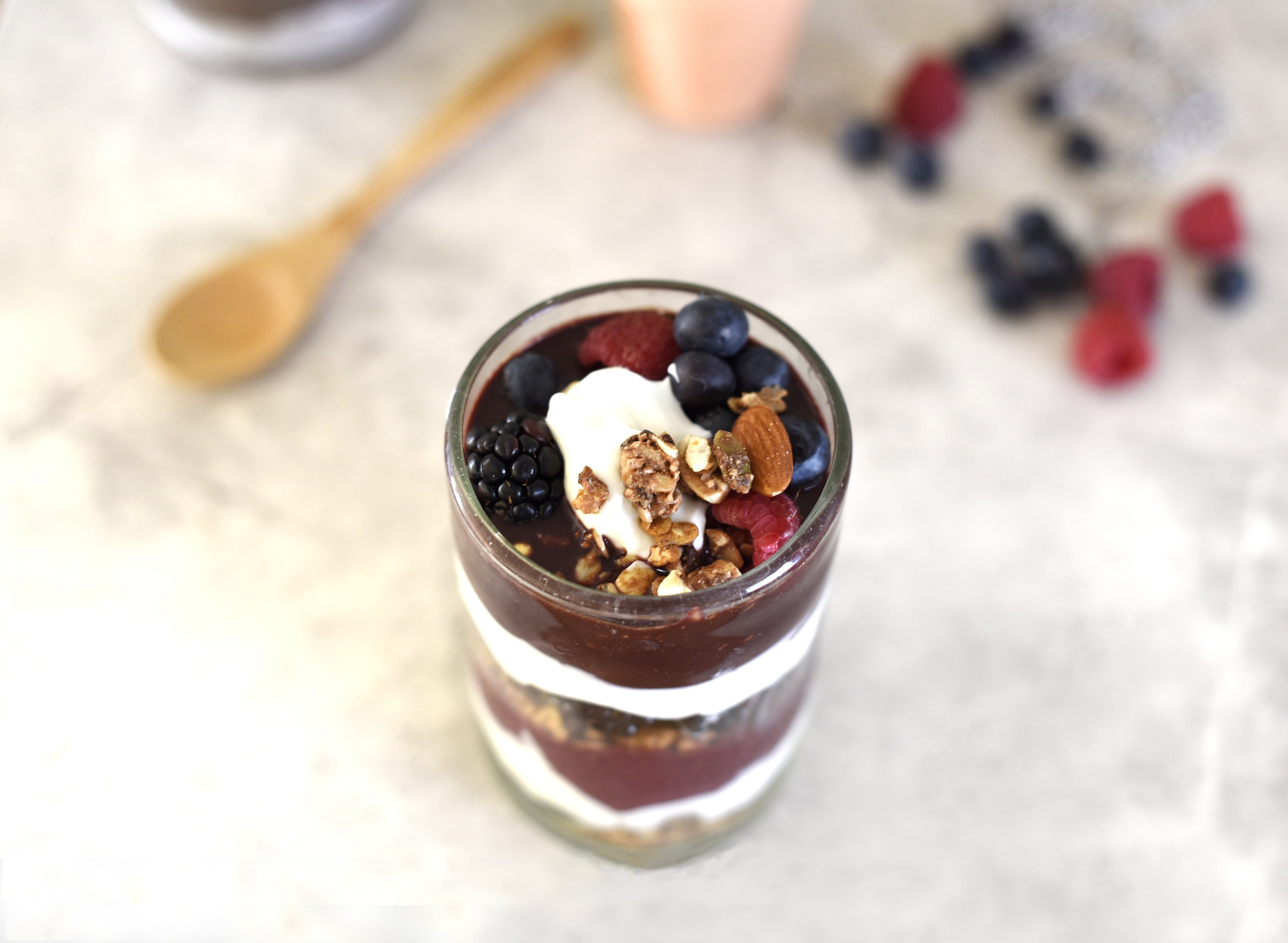 glass, nut, meal, dried food, decoration, sweet, breakfast, blueberry, bramble, raspberry, 4K, fruits, breakfast cereal, granola, raisin, berries, healthy eating, HD Wallpaper