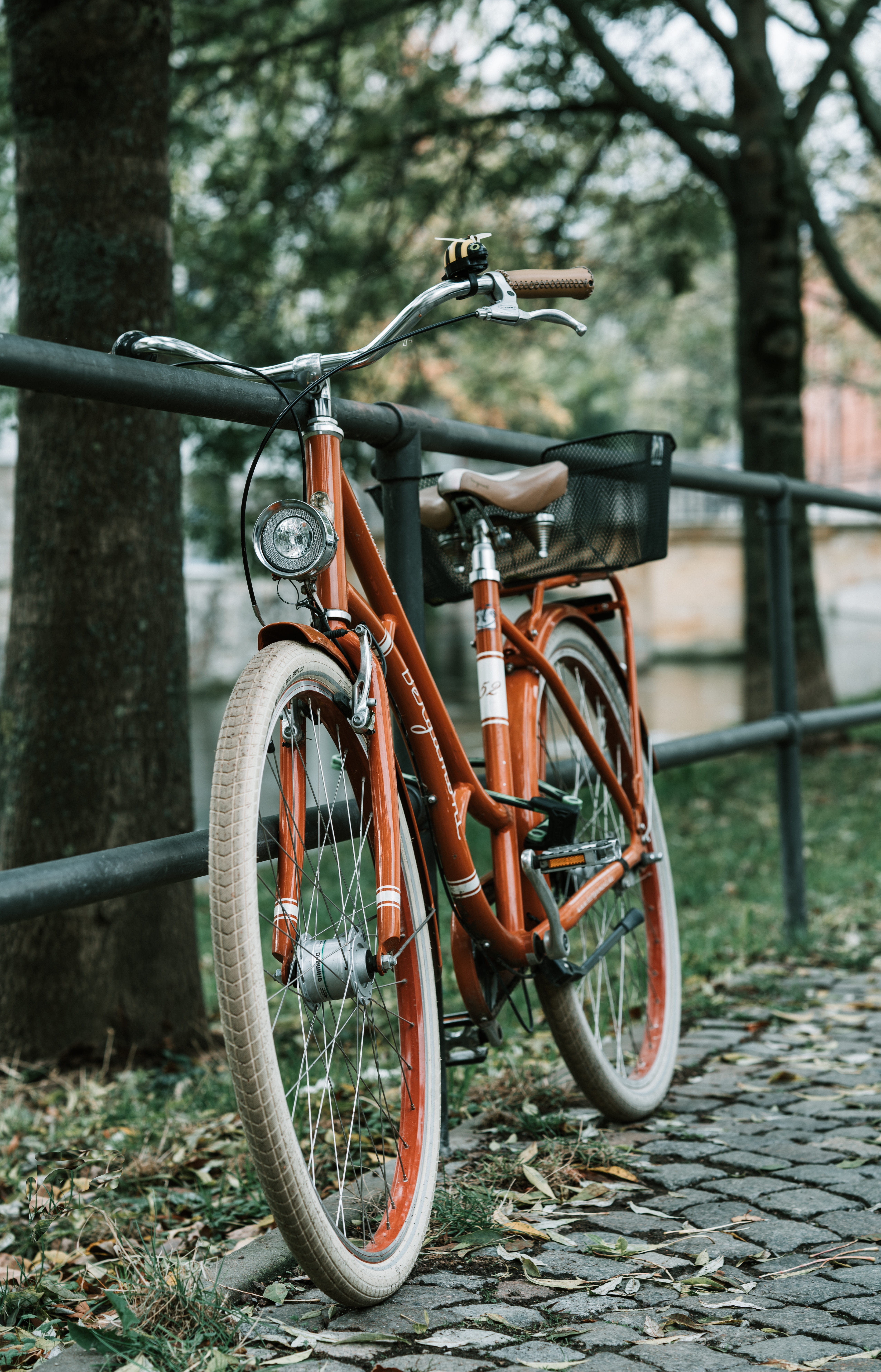 architecture, tree, leisure, fence, plant, railing, locomotion, cycling, means of transport, street, drive, transportation, metal, outdoors, land vehicle, Phone HD Wallpaper