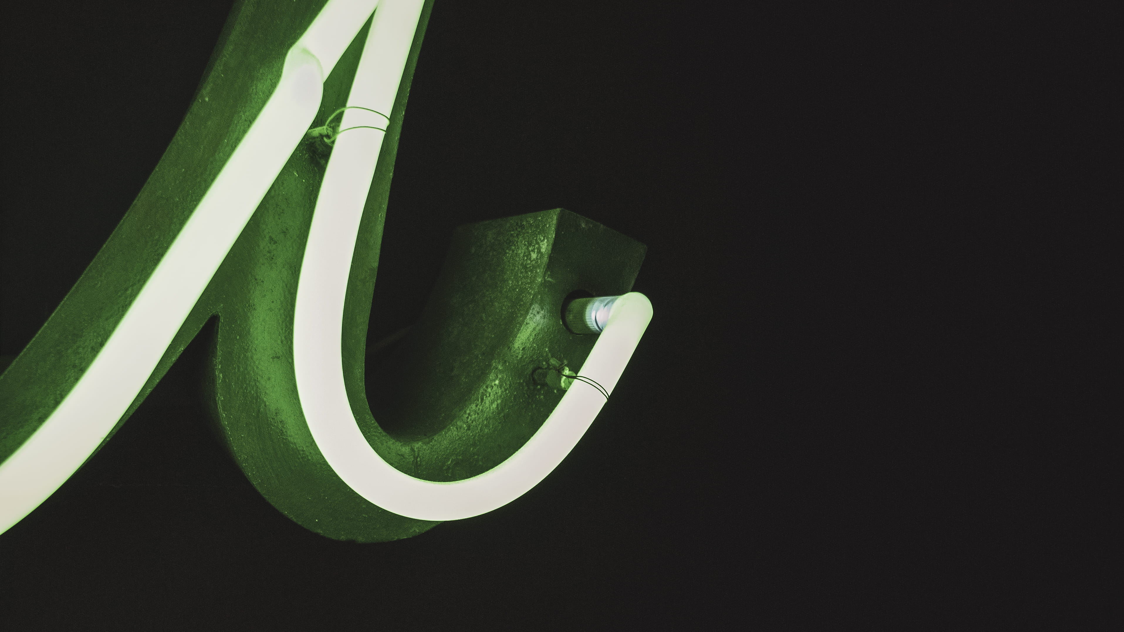 instalation, single Object, technology, symbol, sign, corner, neonlove, green, backgrounds, illustration, minimalistic, ligh, new, neonparty, 2K, neon, HD Wallpaper