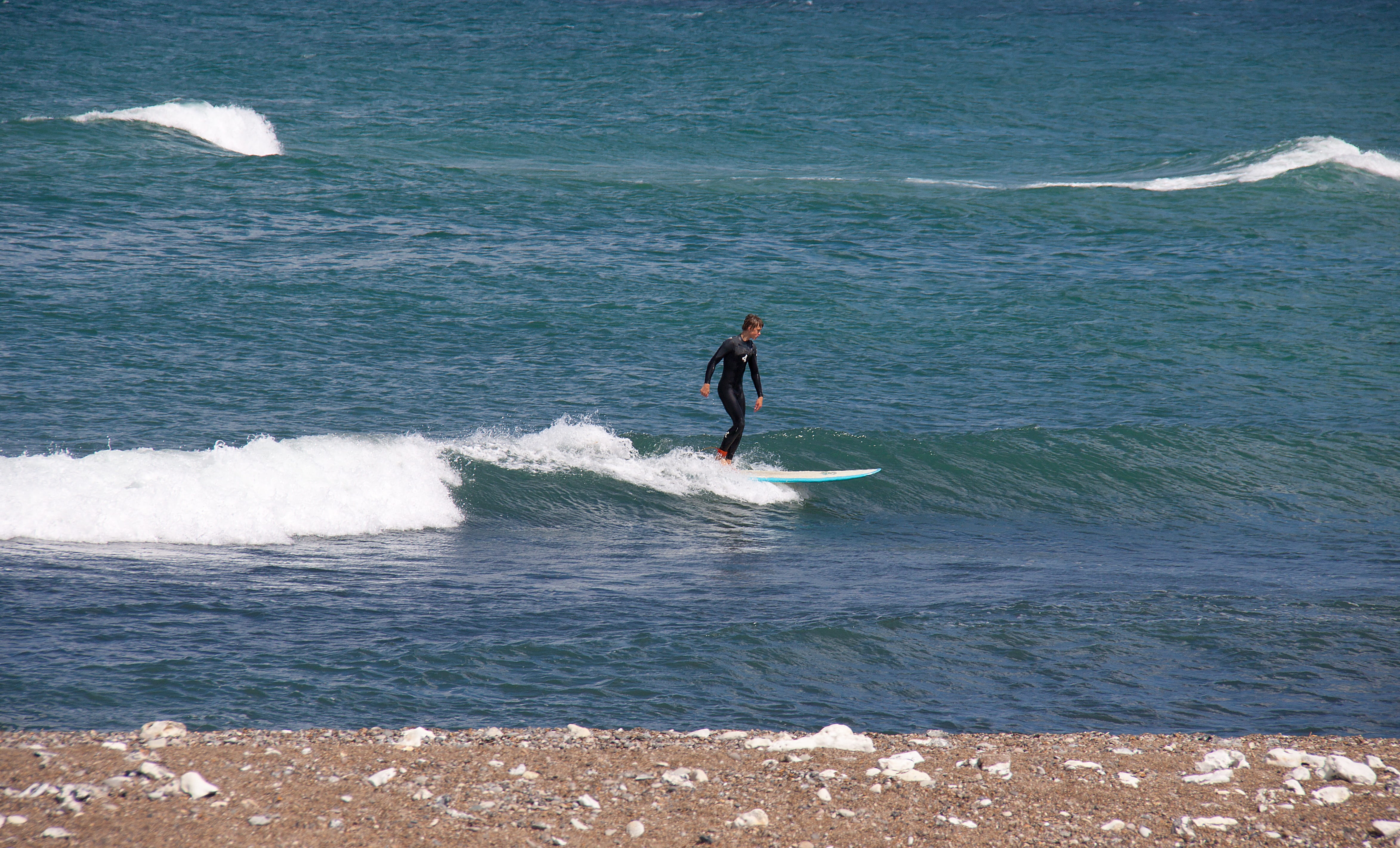 4K, aquatic sport, full length, rocks, waves, Jutland, water, Denmark, motion, real people, surfboard, extreme sports, wave, sport, surfing, klitmoeller, HD Wallpaper