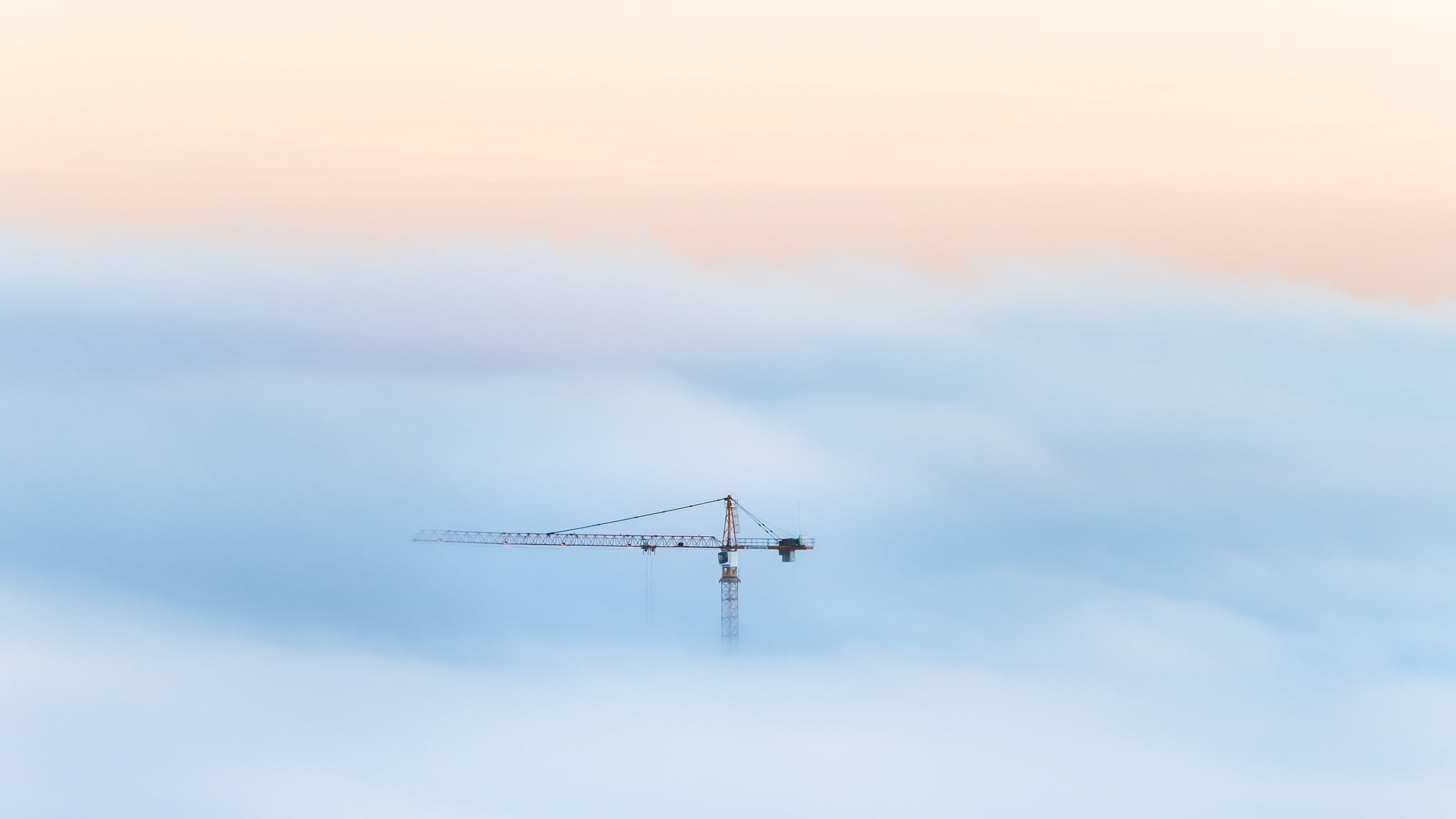 low angle view, crane, communication, rig, connection, oil, no people, art, outdoors, cloud - sky, copy space, antenna - aerial, technology, mode of transportation, HD Wallpaper