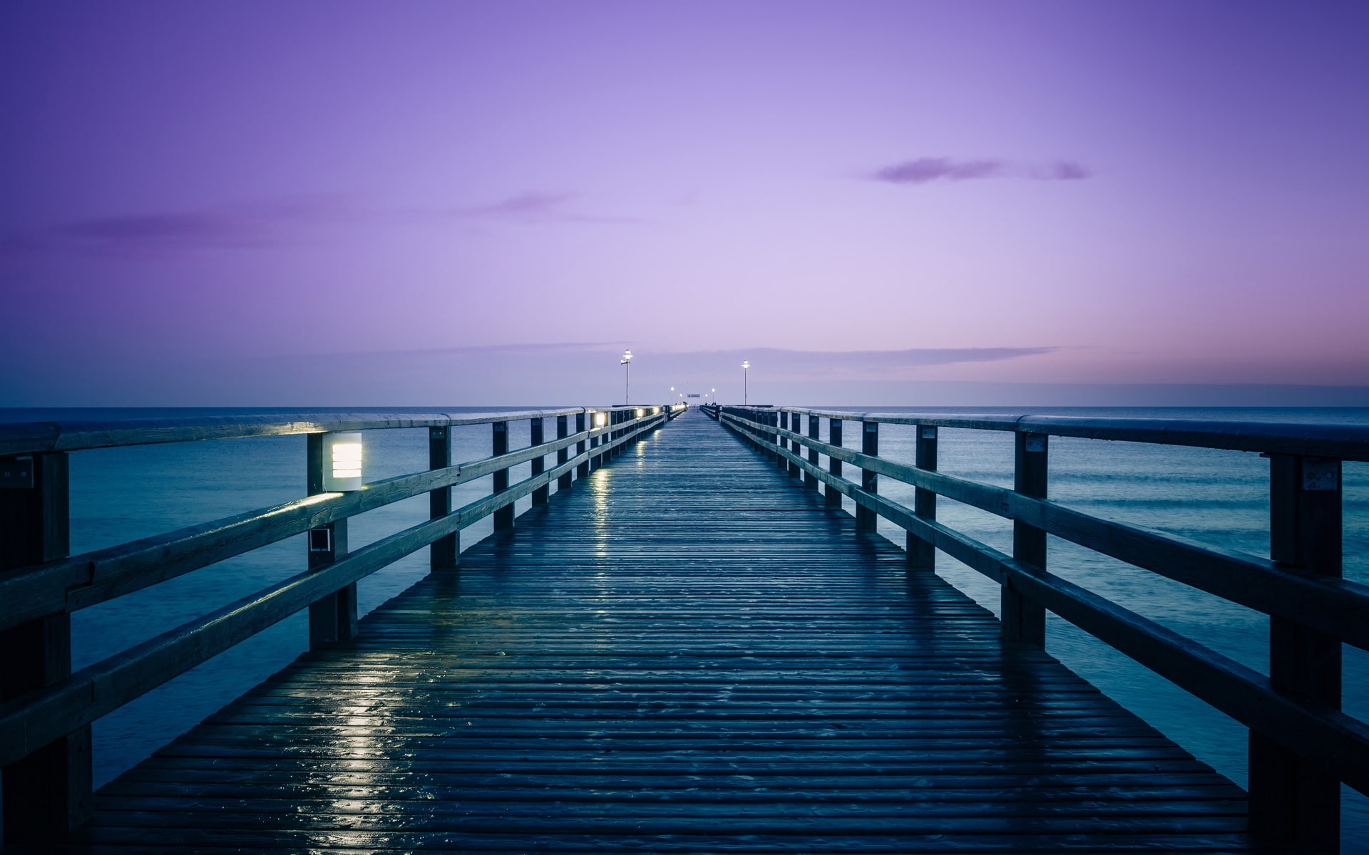 Pier, Sunrise, 1080P, Germany, Baltic, Morning, Sea, Lights, HD Wallpaper
