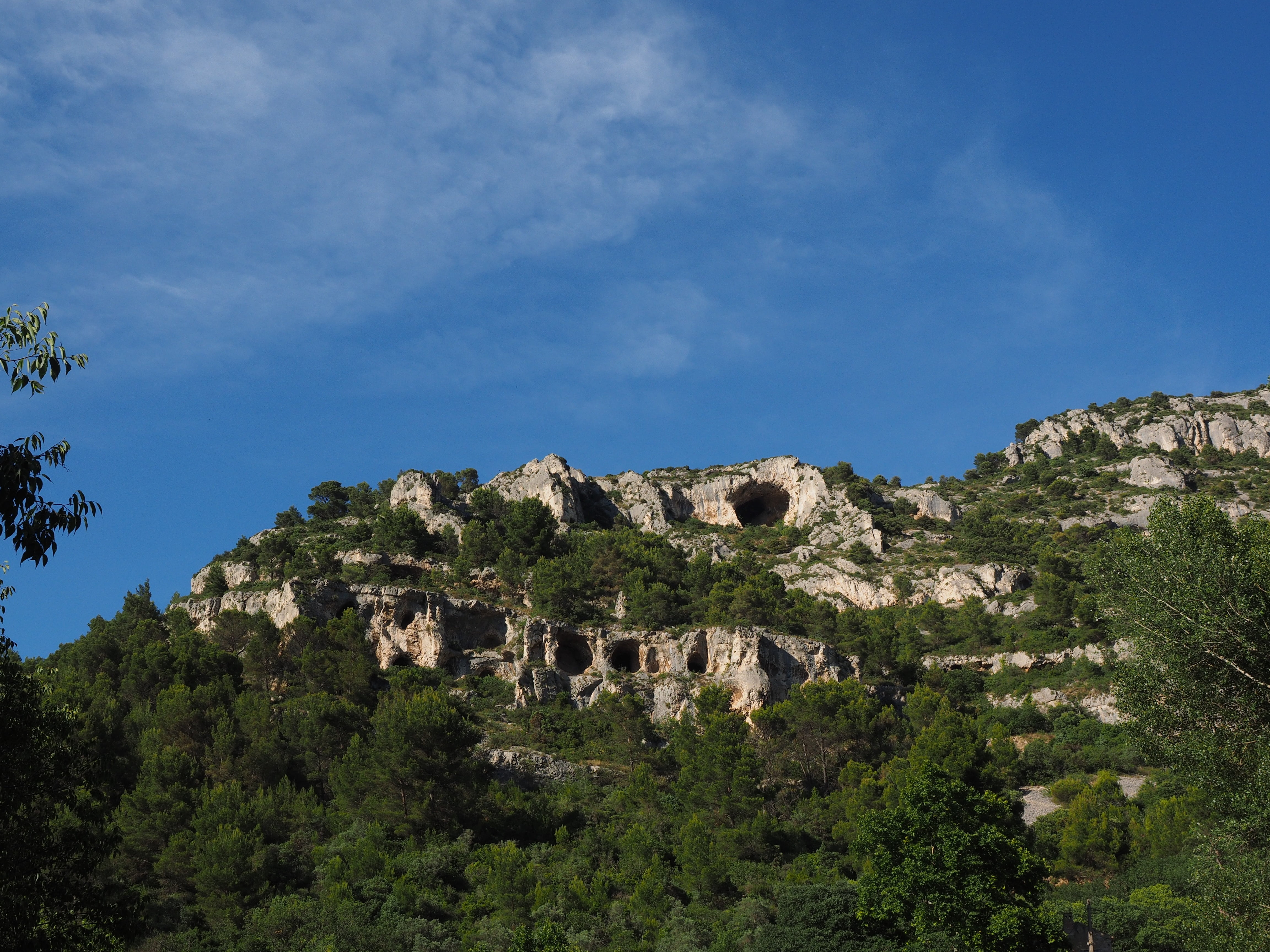 plant, old ruin, cloud - sky, built structure, outdoors, no people, building exterior, ancient civilization, blue, low angle view, fontaine-de-vaucluse, HD Wallpaper