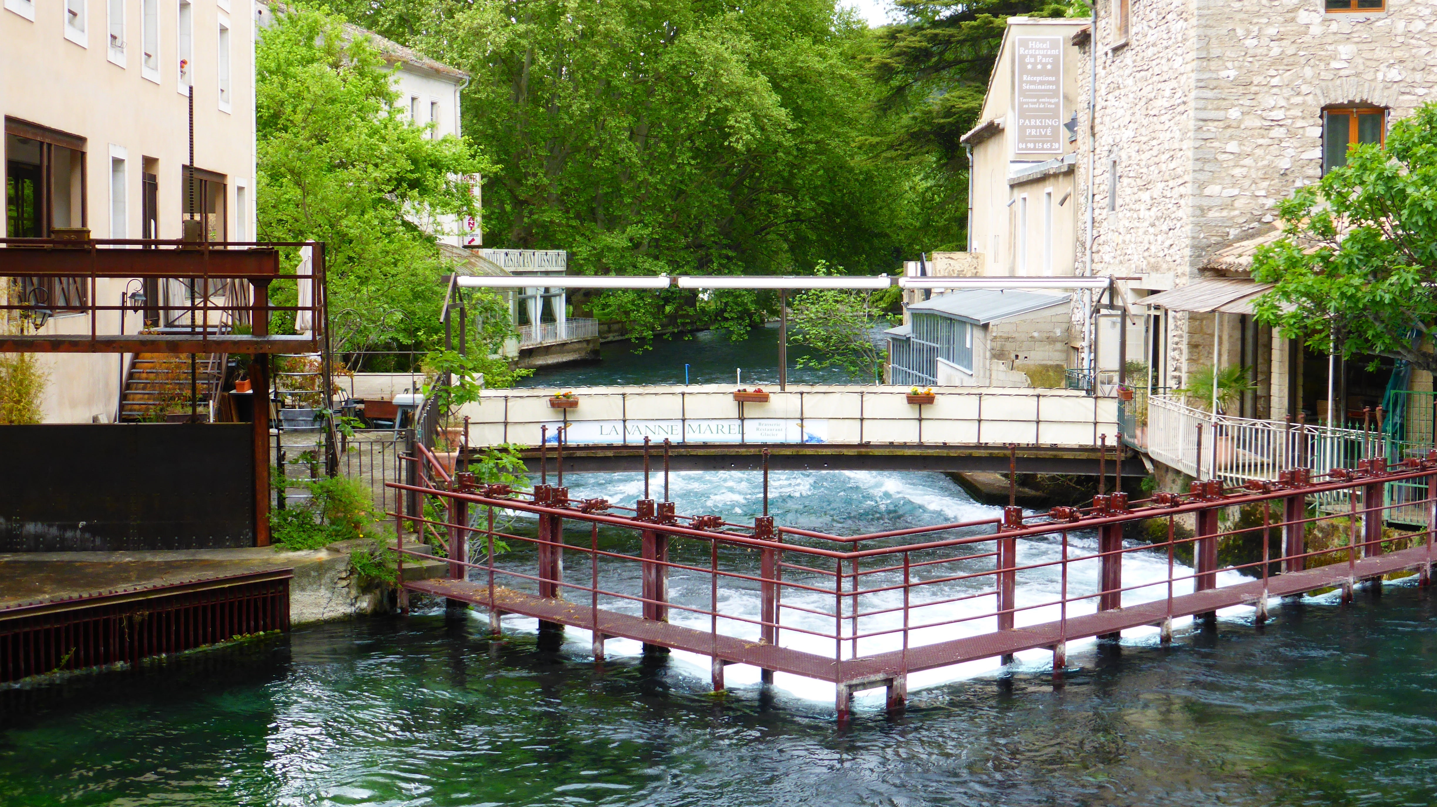 flowing water, tree, france, provence, building, 4K, plant, house, architecture, no people, outdoors, waterfront, nature, day, built structure, color, HD Wallpaper