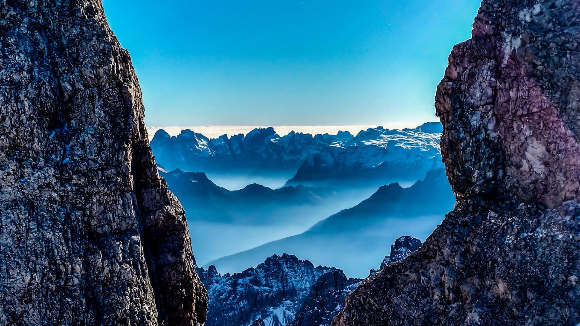 mount scenery, rock formation, solid, cloud, winter, blue sky, rock formations, rock, tranquility, tranquil scene, beauty in nature, bluish, sky, formation, HD Wallpaper