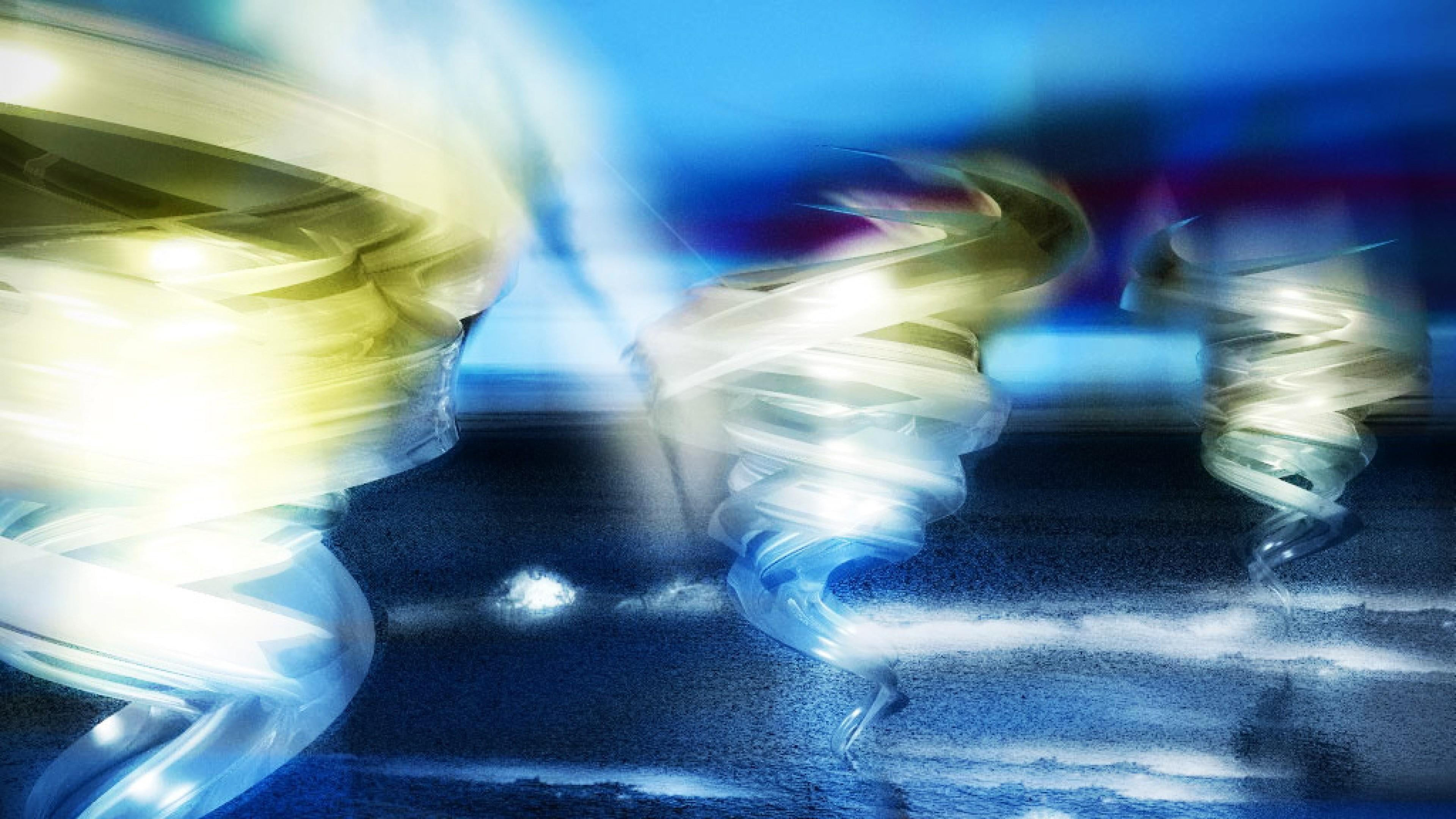 digital art, blue, light - natural phenomenon, transportation, night, glowing, blurred motion, 4K, no people, indoors, pattern, swirls, bluish, sport, HD Wallpaper