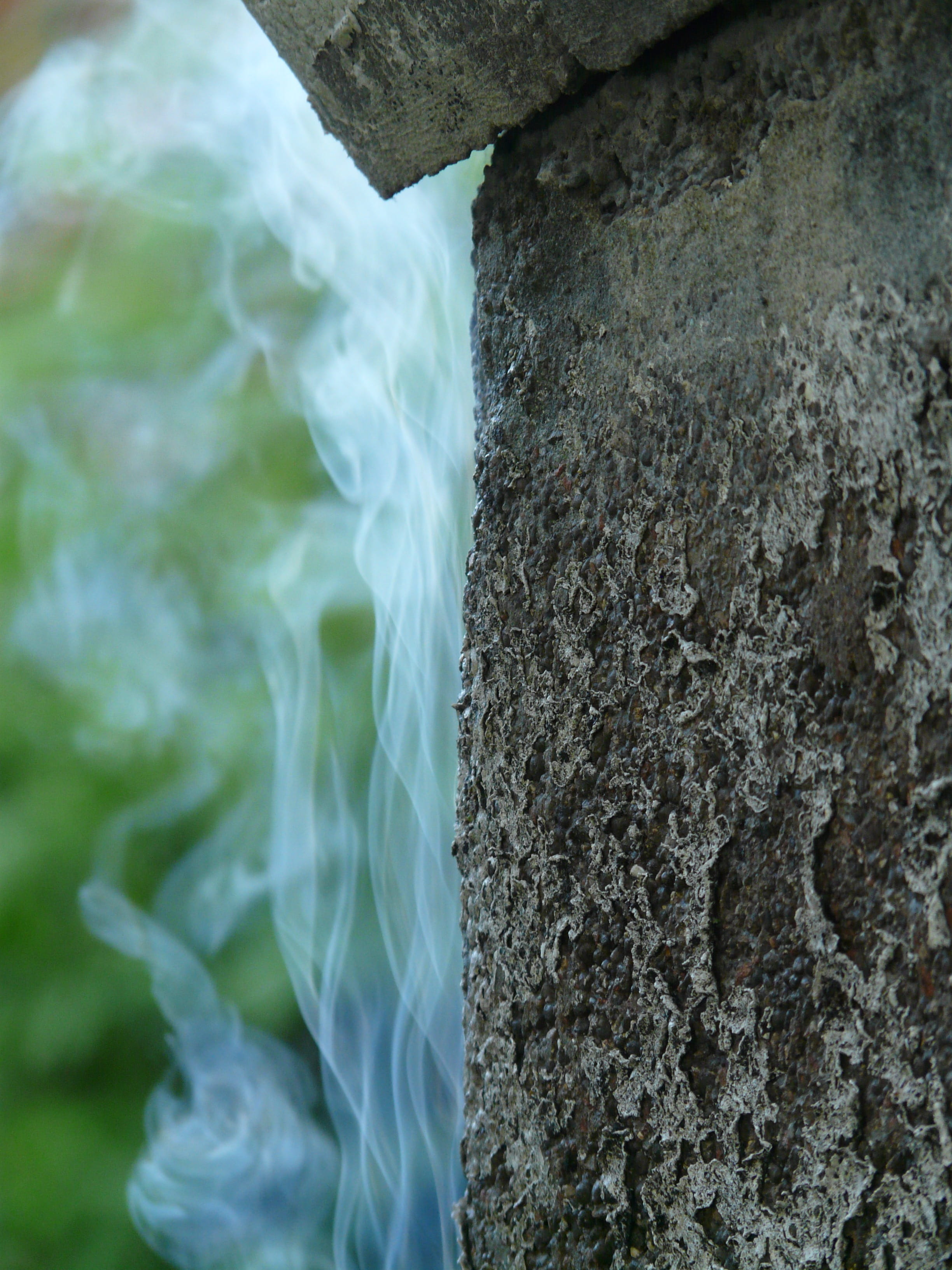 Toxic, Poisoning, close-up, tree trunk, motion, textured, waterfall, nature, beauty in nature, bluish, rock, Smoke, rock - object, trunk, water, day, blue, Phone HD Wallpaper