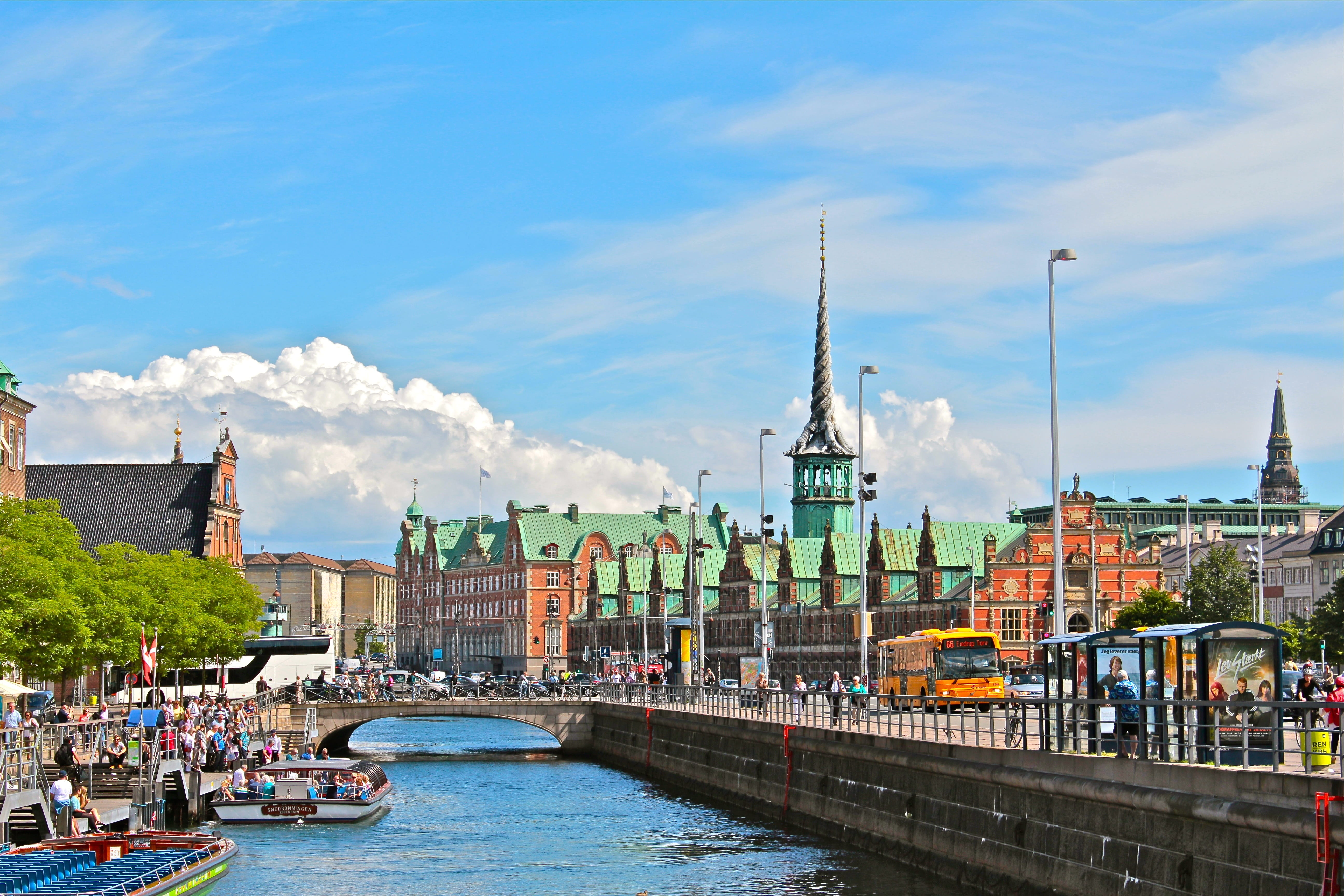 transportation, travel destinations, spirituality, building exterior, cloud - sky, channel, water, travel, landmark, day, cityscape, tourism, denmark, architecture, HD Wallpaper