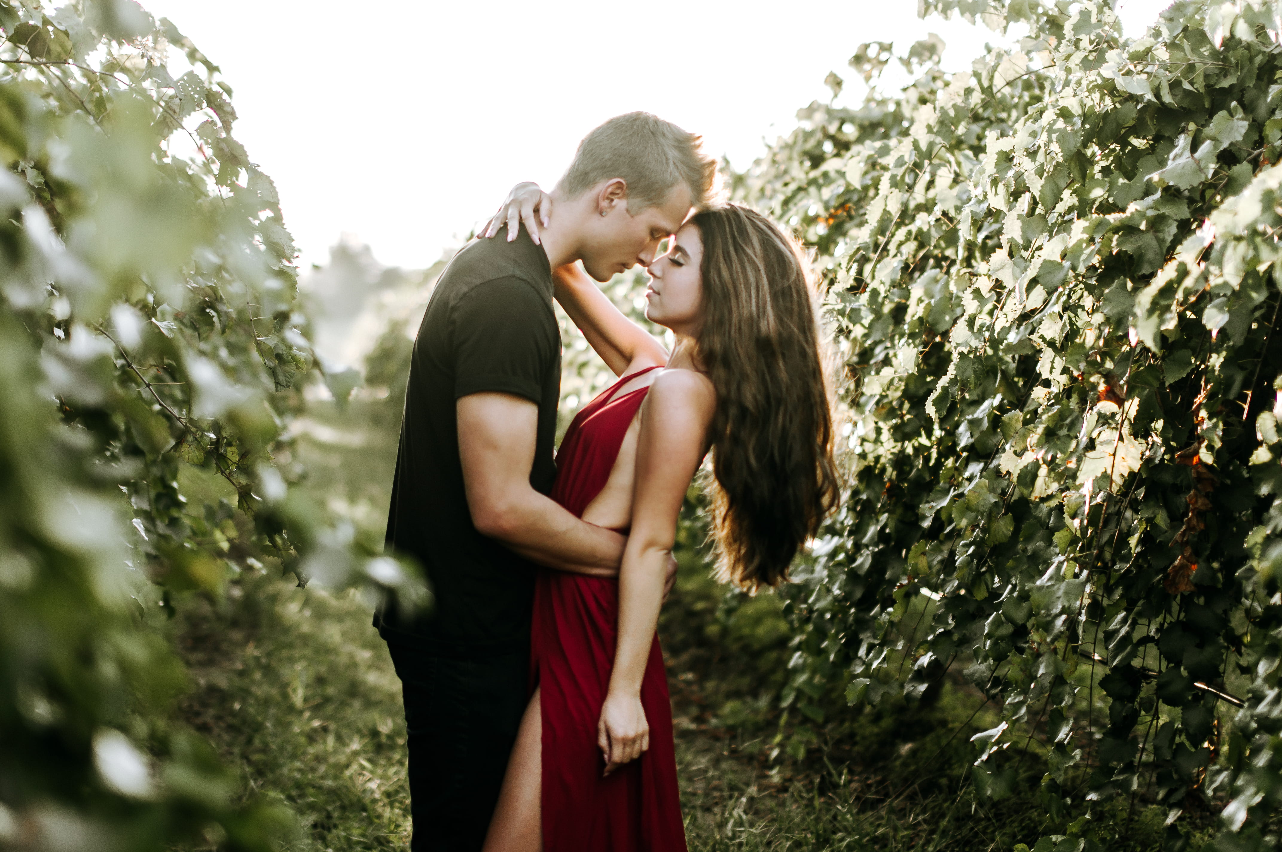 love, men, holding, leaf, nature, couple, people, outdoors, portrait, embracing, caucasian Ethnicity, beauty, man, enjoyment, day, lifestyles, pose, cheerful, HD Wallpaper
