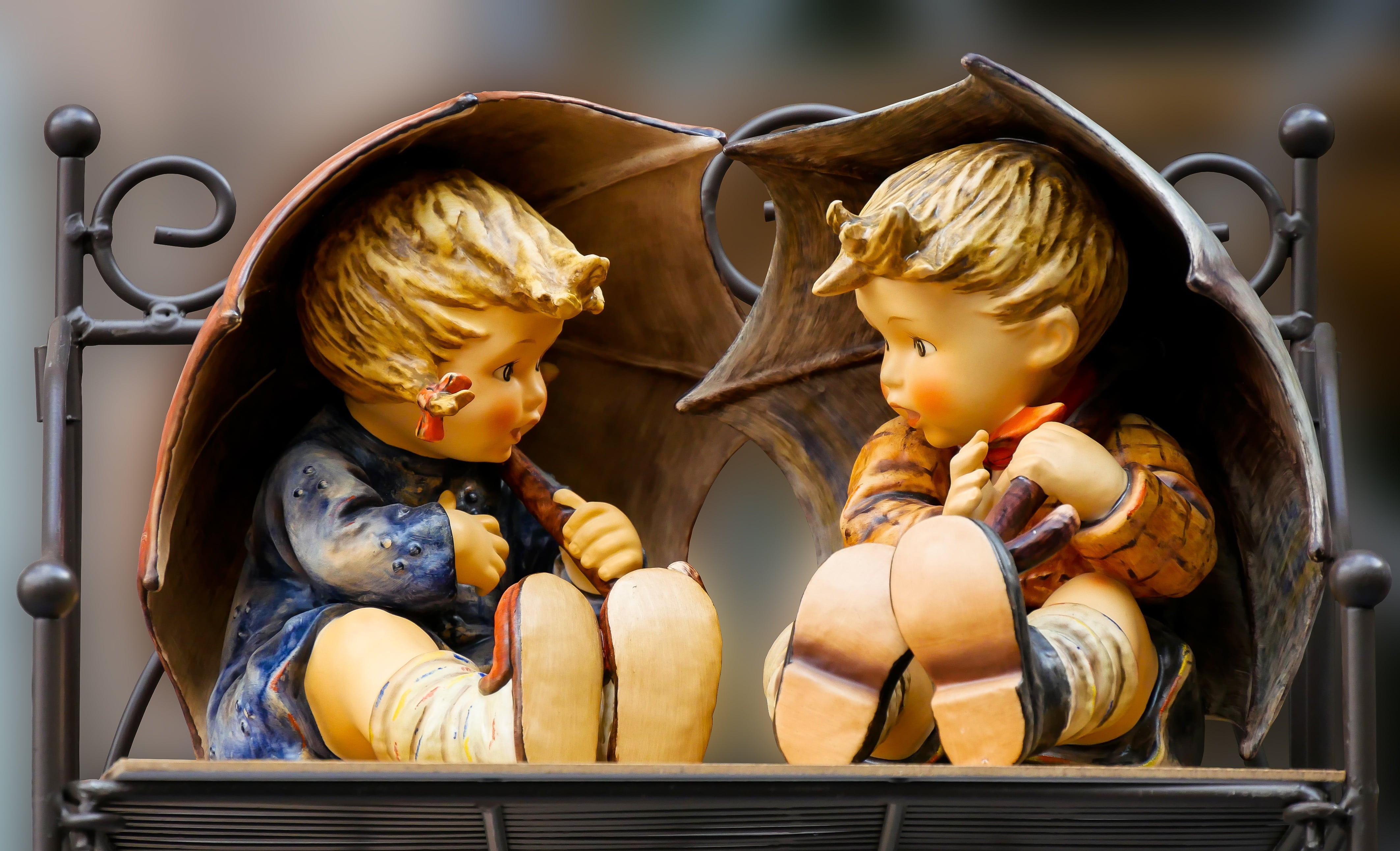 people, garden, females, innocence, two people, gartendeko, males, childhood, doll, day, offspring, 4K, representation, sitting, toy, figures, decoration, HD Wallpaper