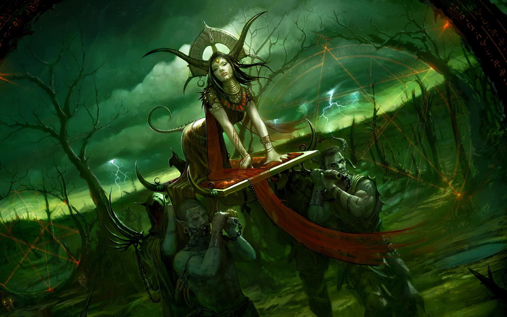 world, dark, queen, demons, 1080P, fantasy, HD Wallpaper