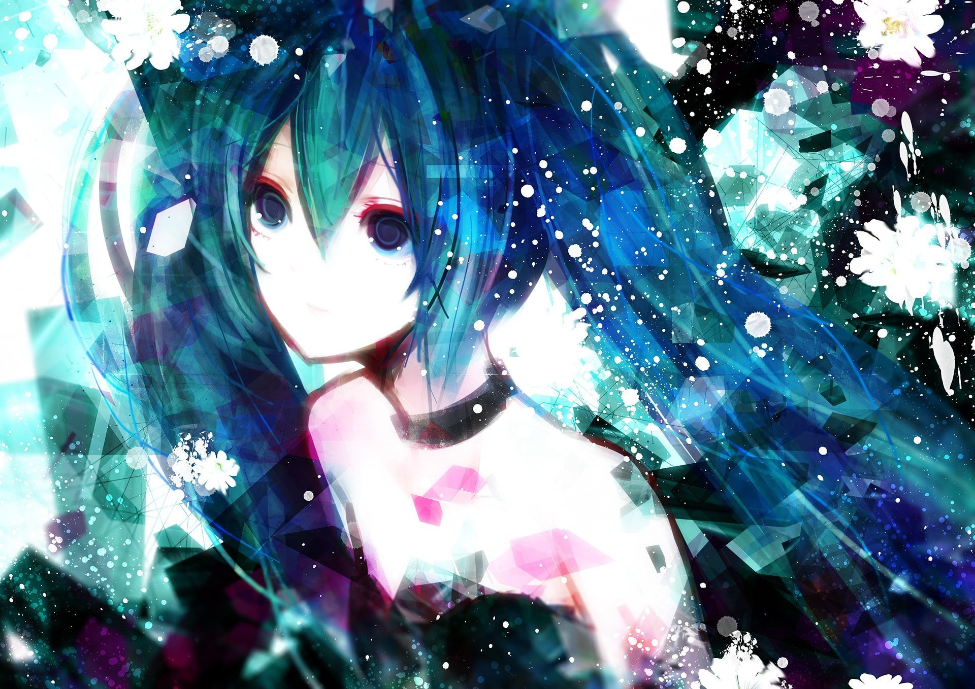 hair, vocaloid, green, 1080P, hatsune miku, miku, green hair, hatsune, HD Wallpaper