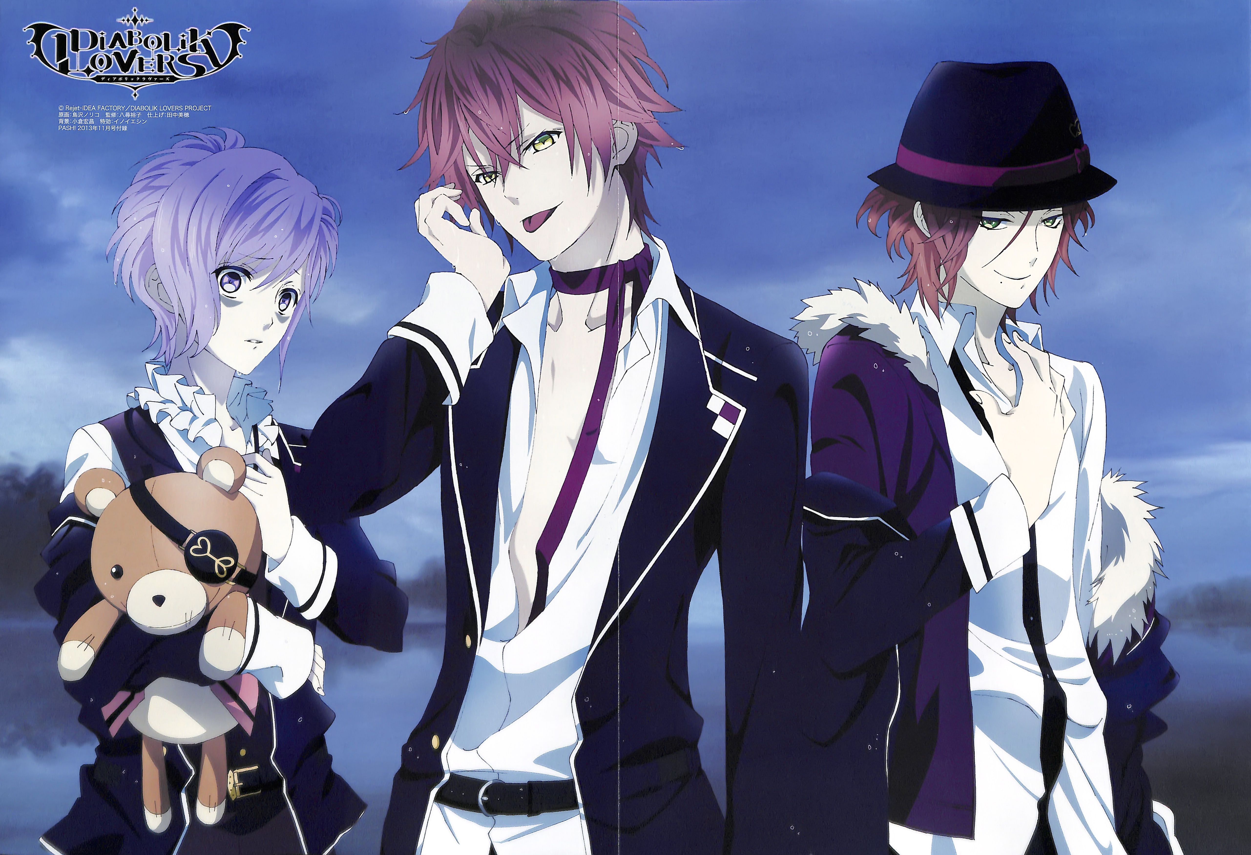 Diabolik Lovers, 5K, Sakamaki Castle, Reiji Sakamaki, Sakamaki Kanato, brothers, guys, HD Wallpaper