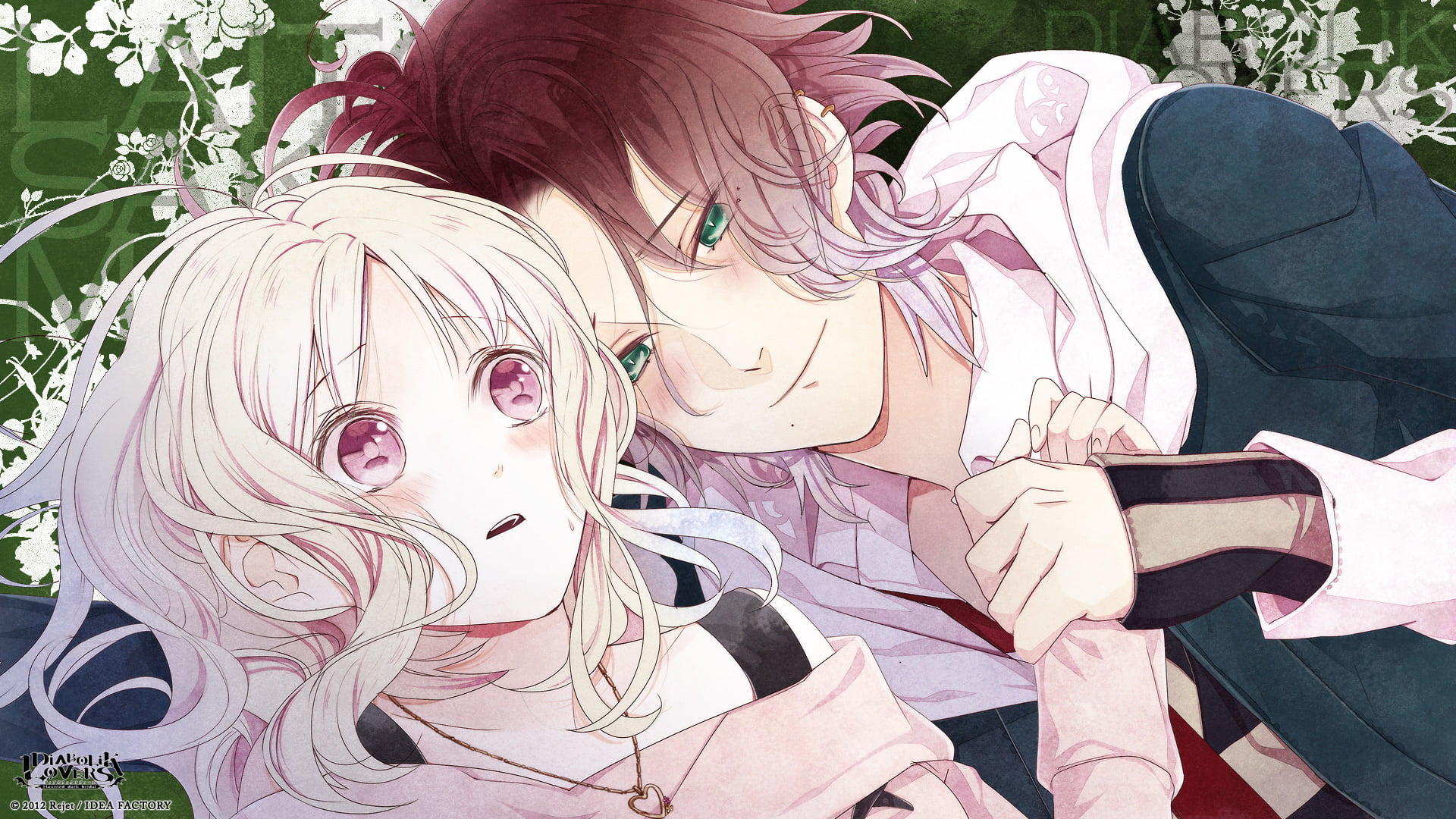 Komori Yui, 1080P, fan art, anime games, digital art, anime, manga, anime boys, Diabolik Lovers, series, Sakamaki Laito, anime girls, HD Wallpaper