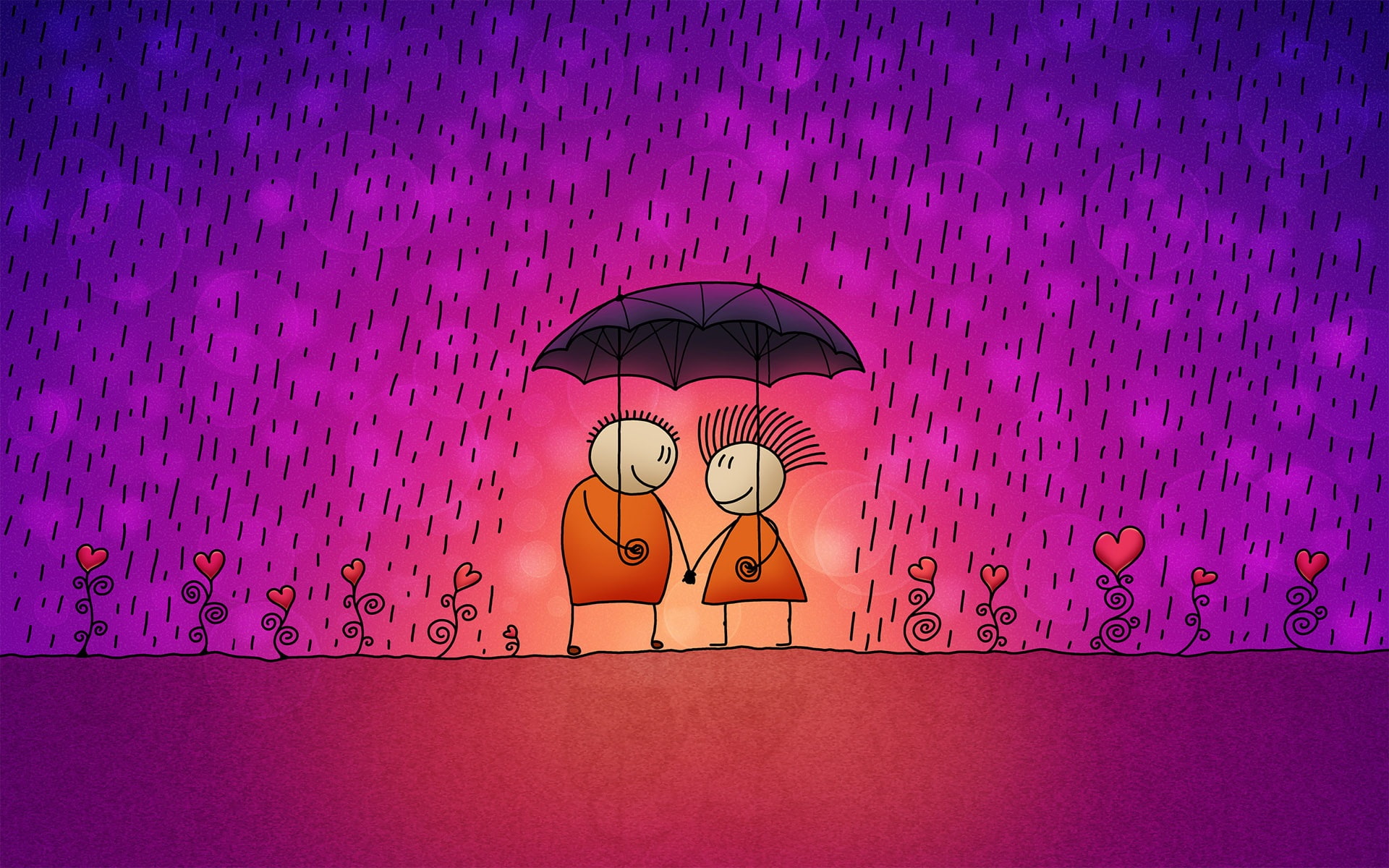Rain, 1080P, Pair, Lovers, HD Wallpaper