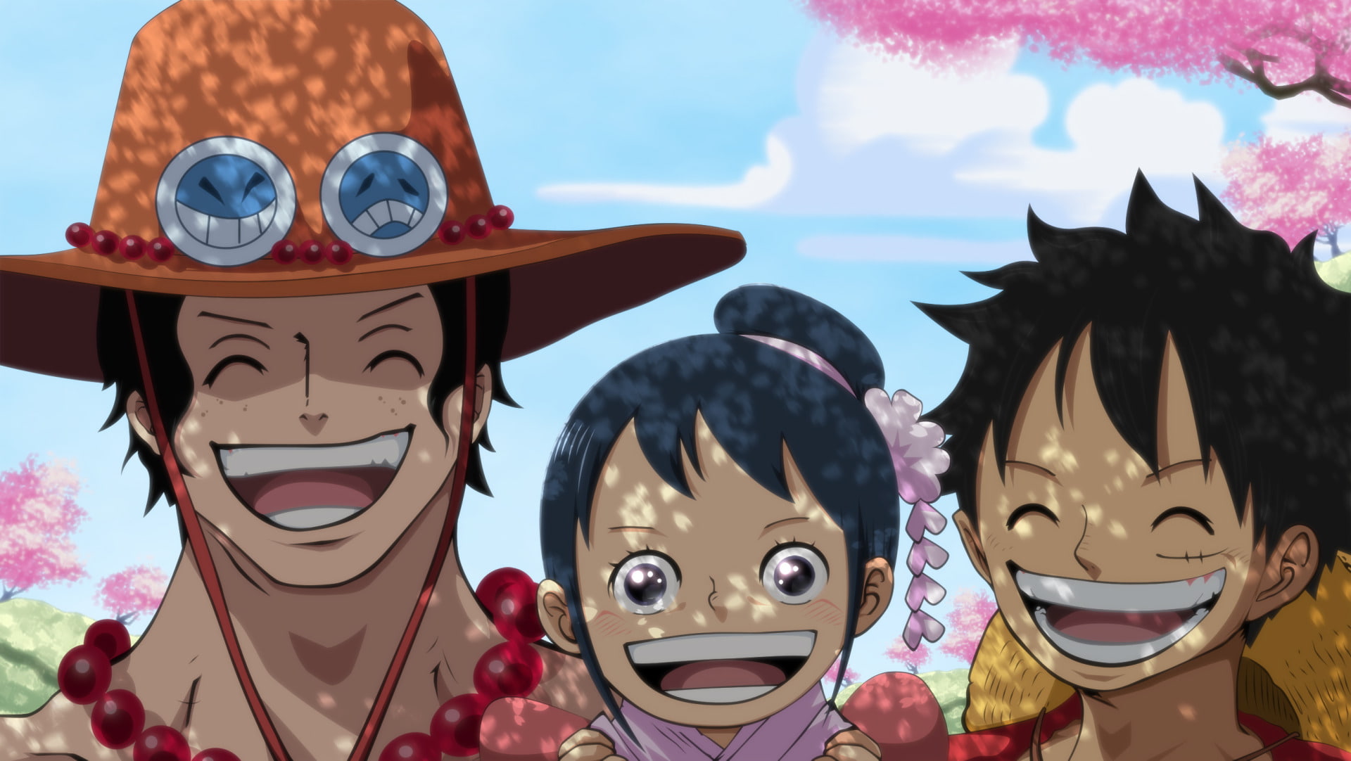 1080P, O-Tama (One Piece), Monkey D. Luffy, Portgas D. Ace, One Piece, Anime, HD Wallpaper