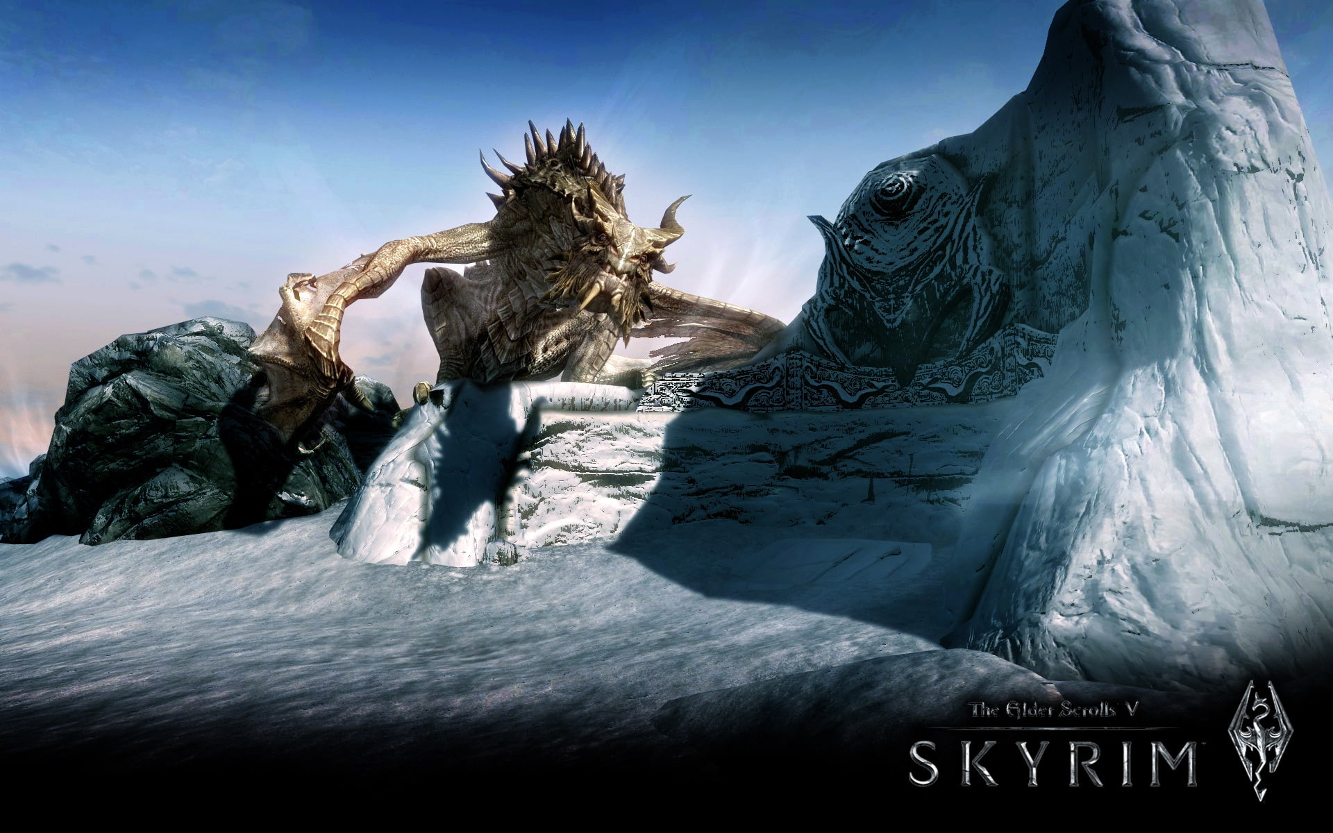 skyrim, scrolls, 1080P, fantasy, battle, land, elder, monsters, v, HD Wallpaper