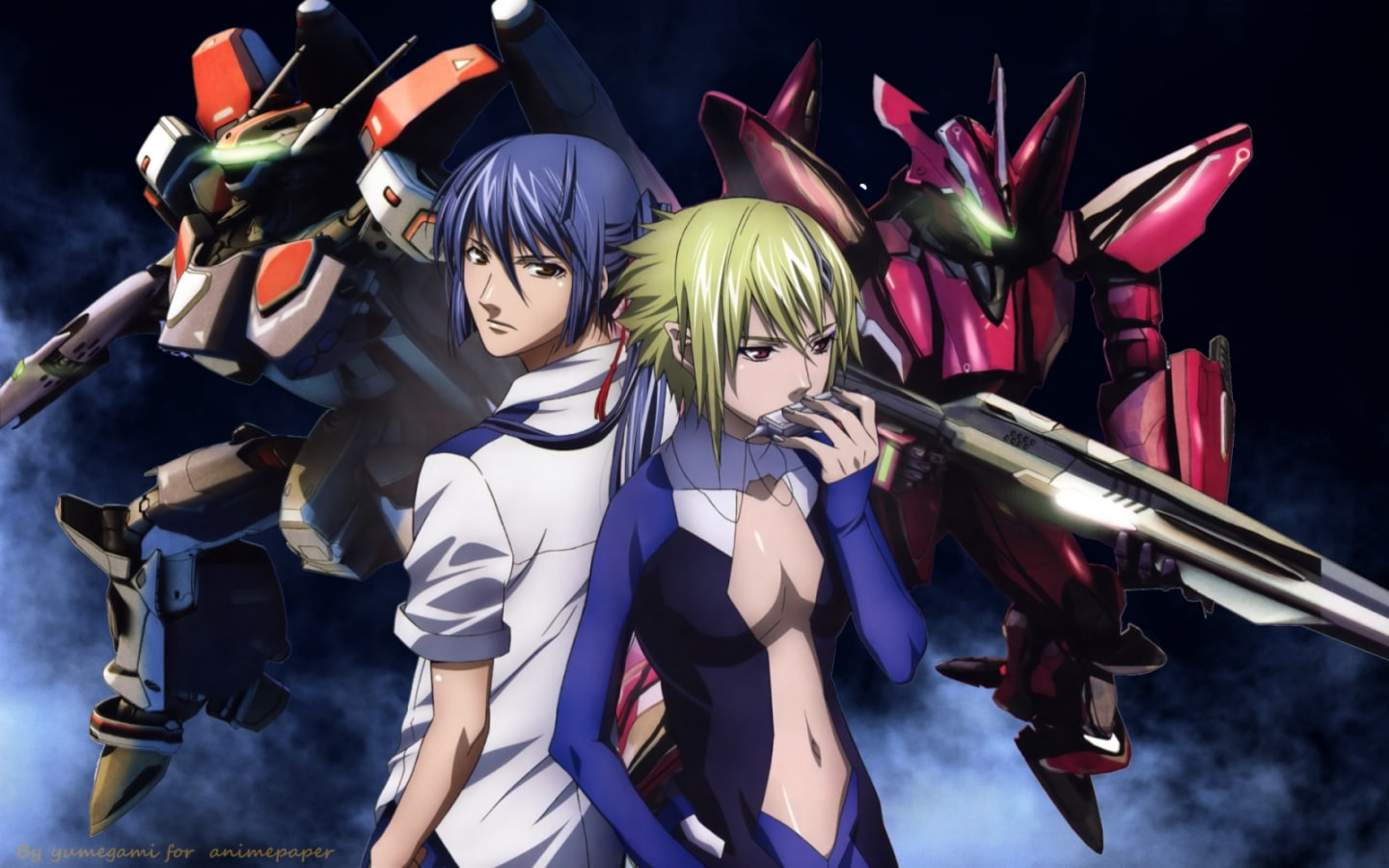 720P, Macross F, anime, Macross, Alto Saotome, bodyguard, Brera, art, lover, amp, hd, saotome, alto, harmonica, HD Wallpaper