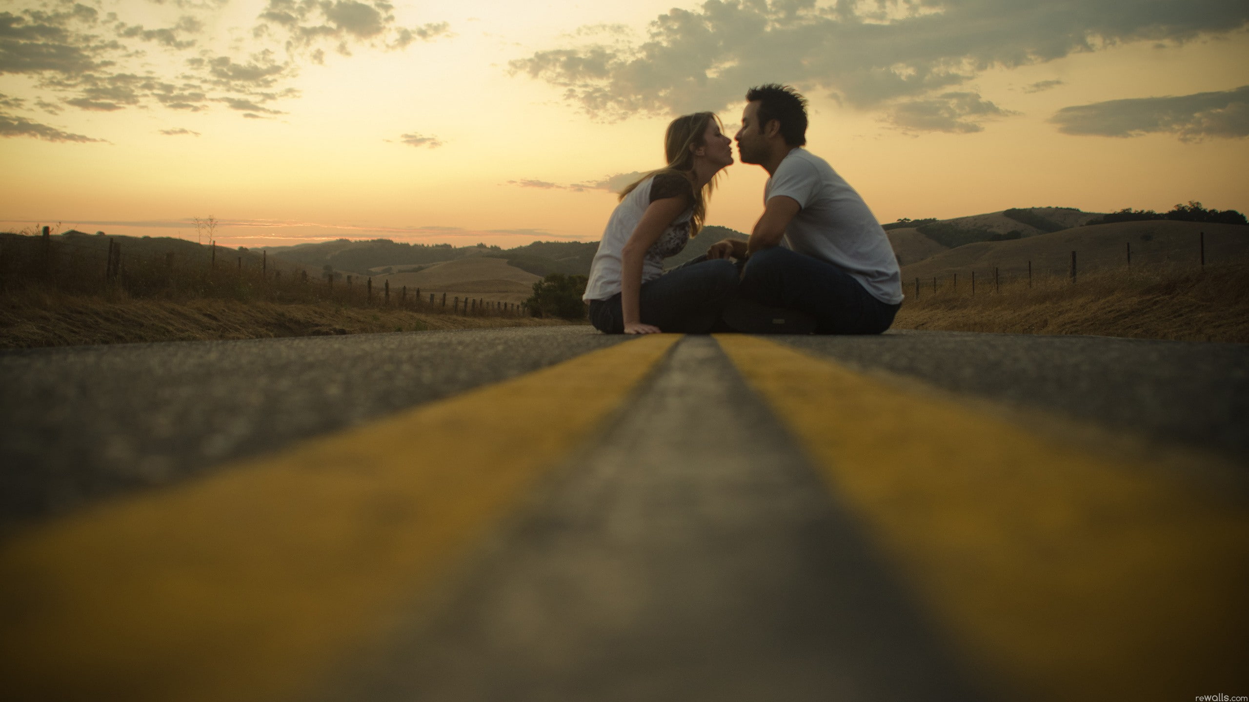 roads, lovers, art, hd, nature, sunsets, 2K, x, HD Wallpaper
