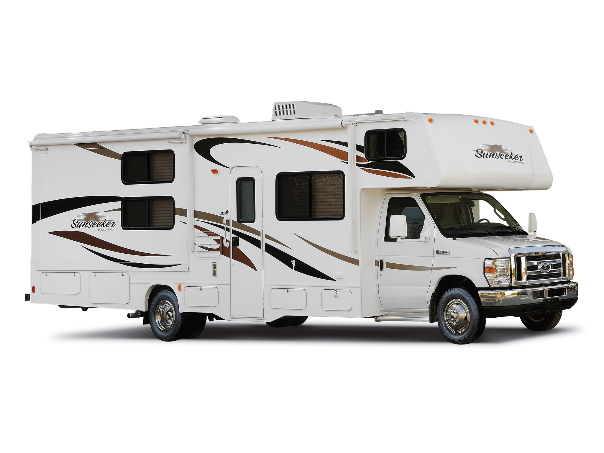motorhome, river, sunseeker, camper, 2011, forest, 3170ds, 1080P, HD Wallpaper