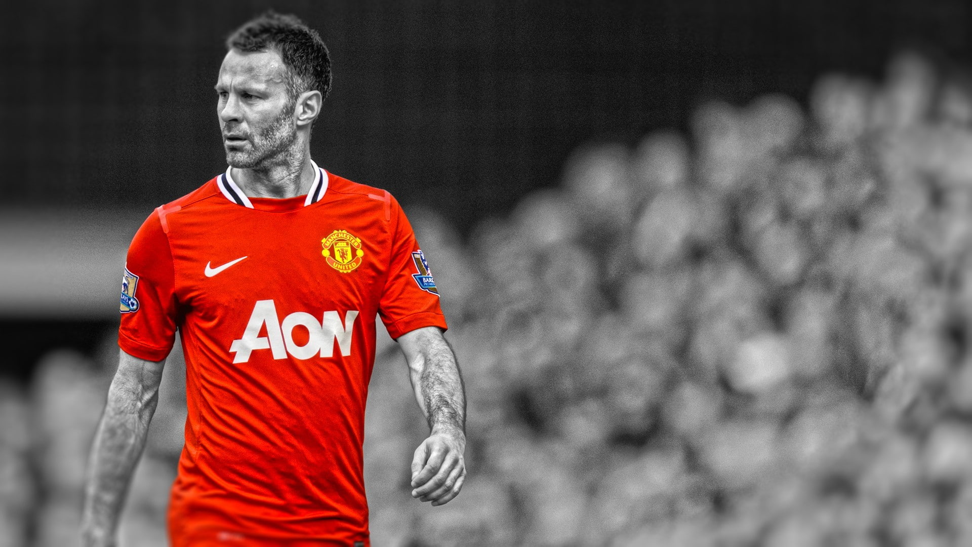 1080P, men, Ryan Giggs, Selective Coloring, Manchester United, HD Wallpaper