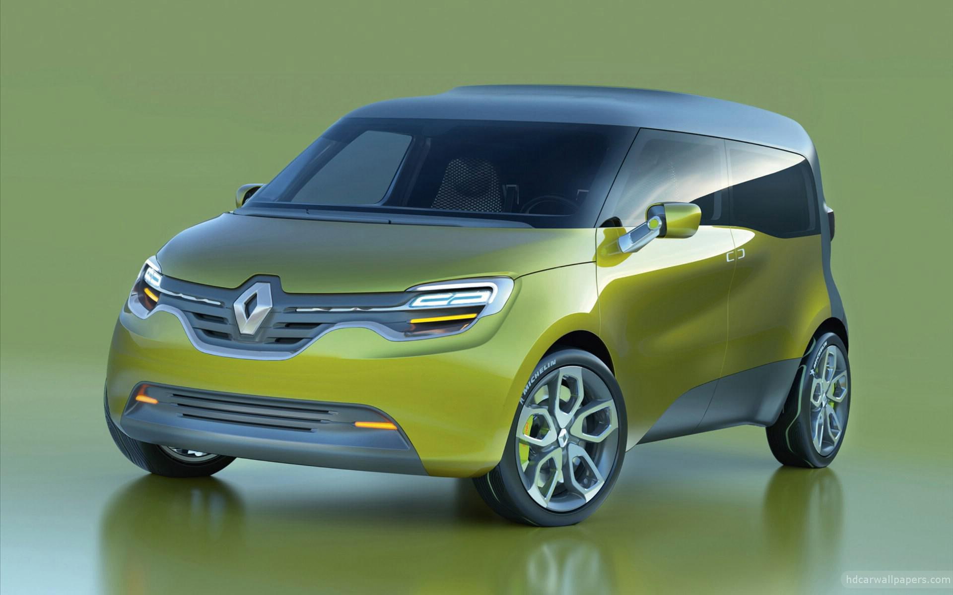 concept, green, minivan, cars, 2011, 1080P, frendzy, grey, renault, HD Wallpaper