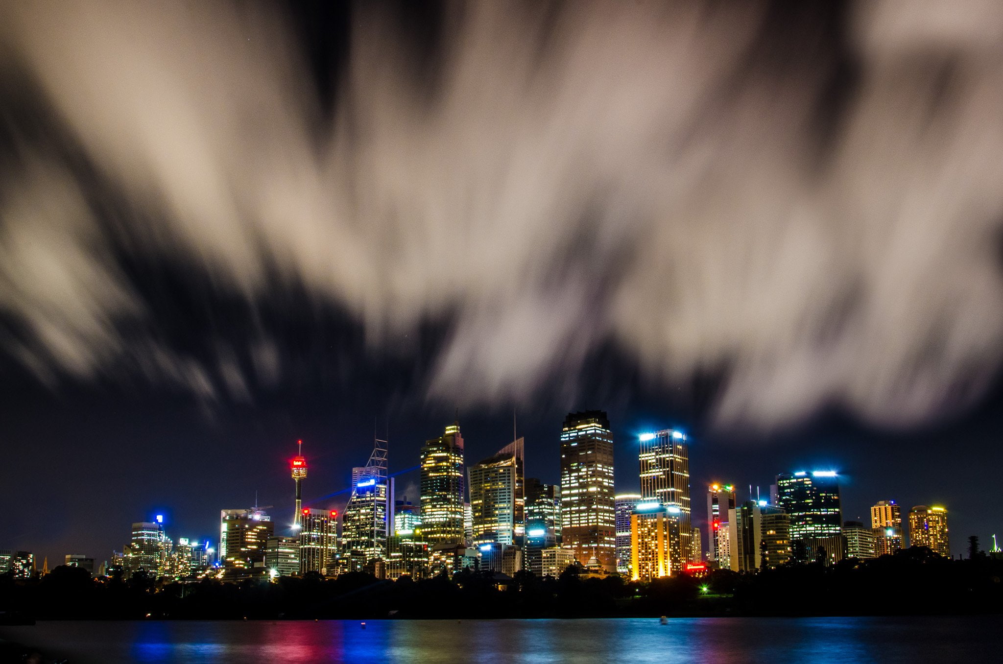 towers, bridges, sydney, light, 1080P, monuments, building, tasmania, architecture, opera, tower, sea, hotel, ray, night, way, australie, australia, cities, HD Wallpaper